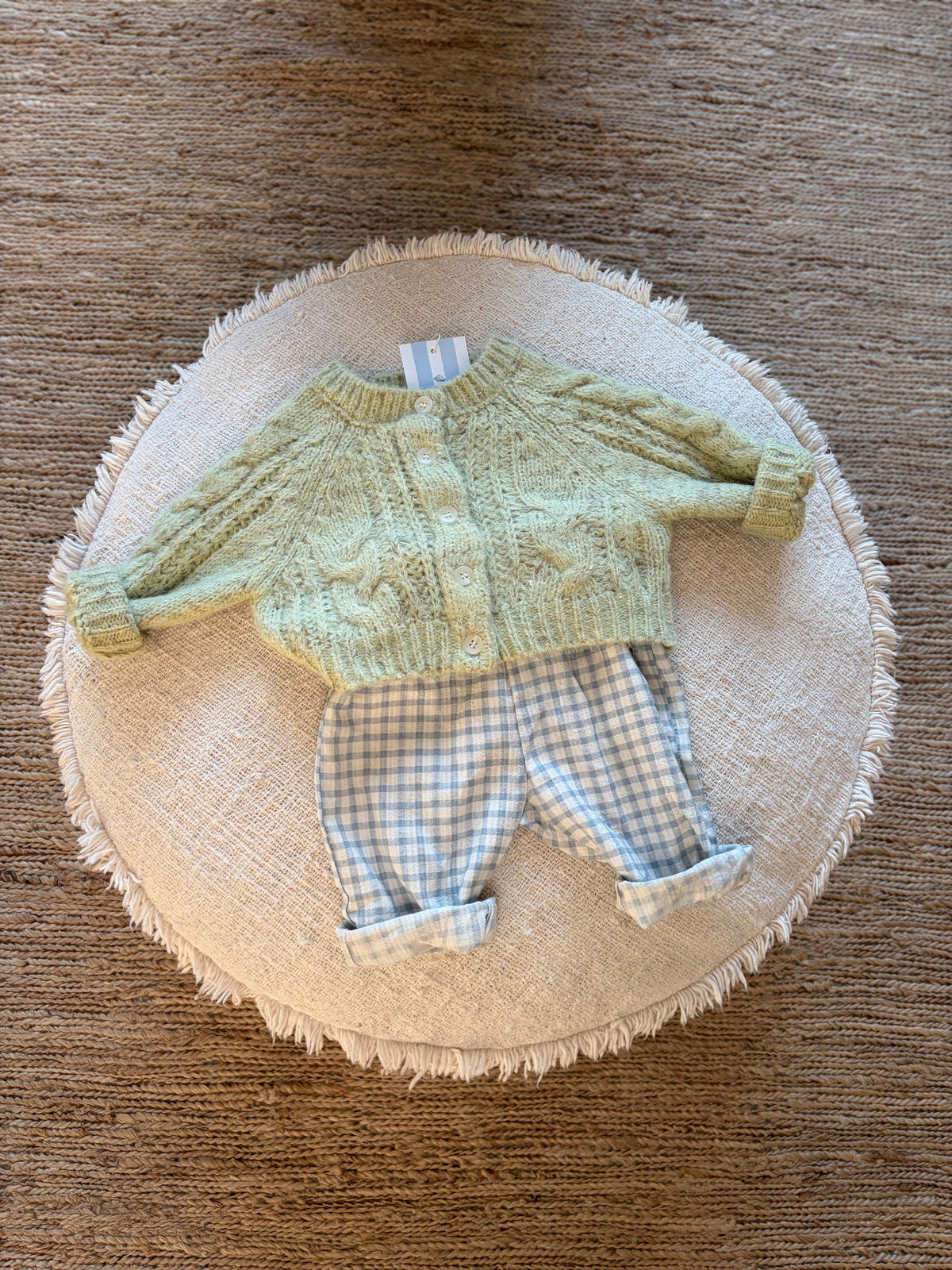 Licht blauwe vichy broek