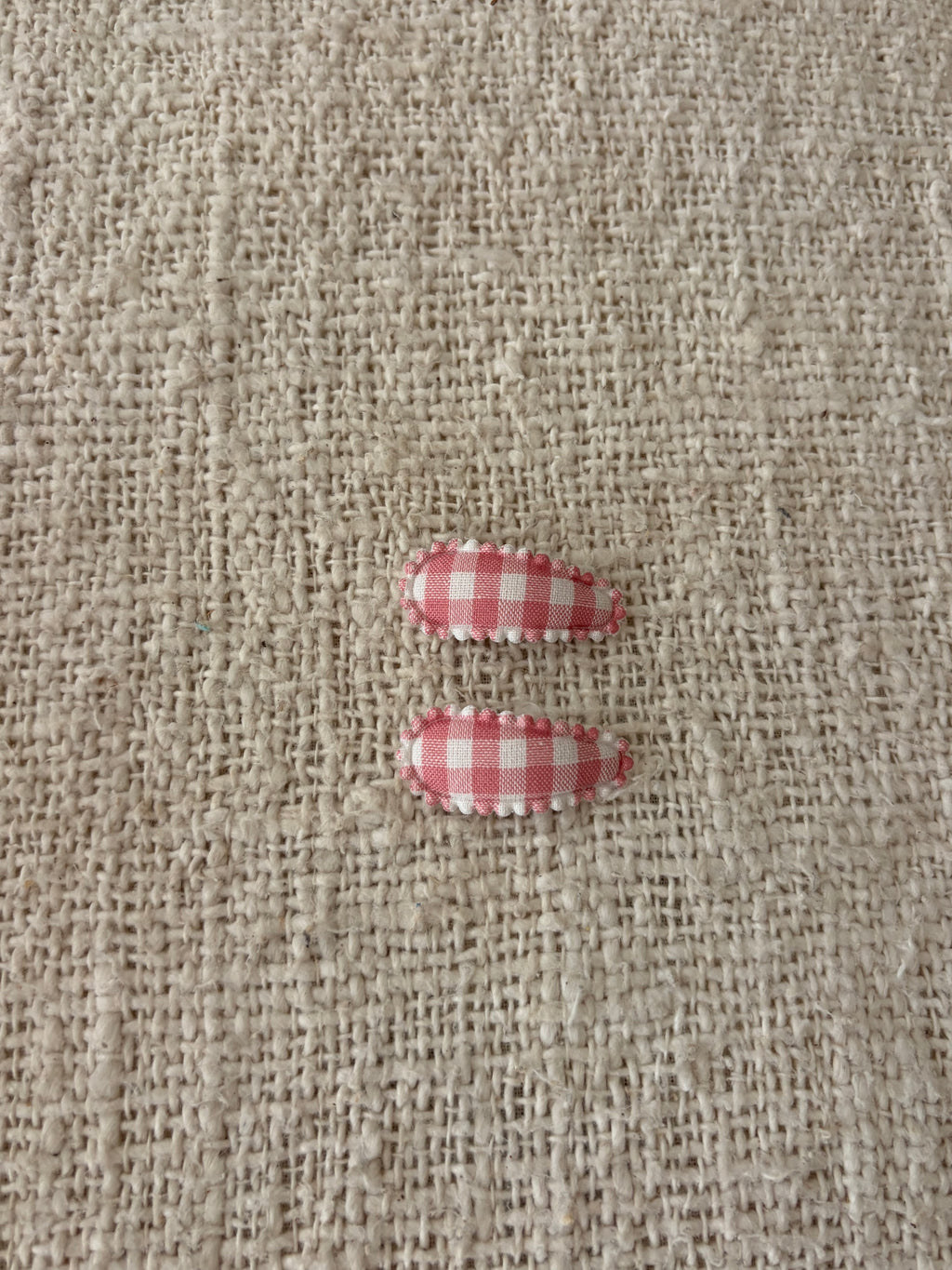 2 baby haar clipjes roze geruit