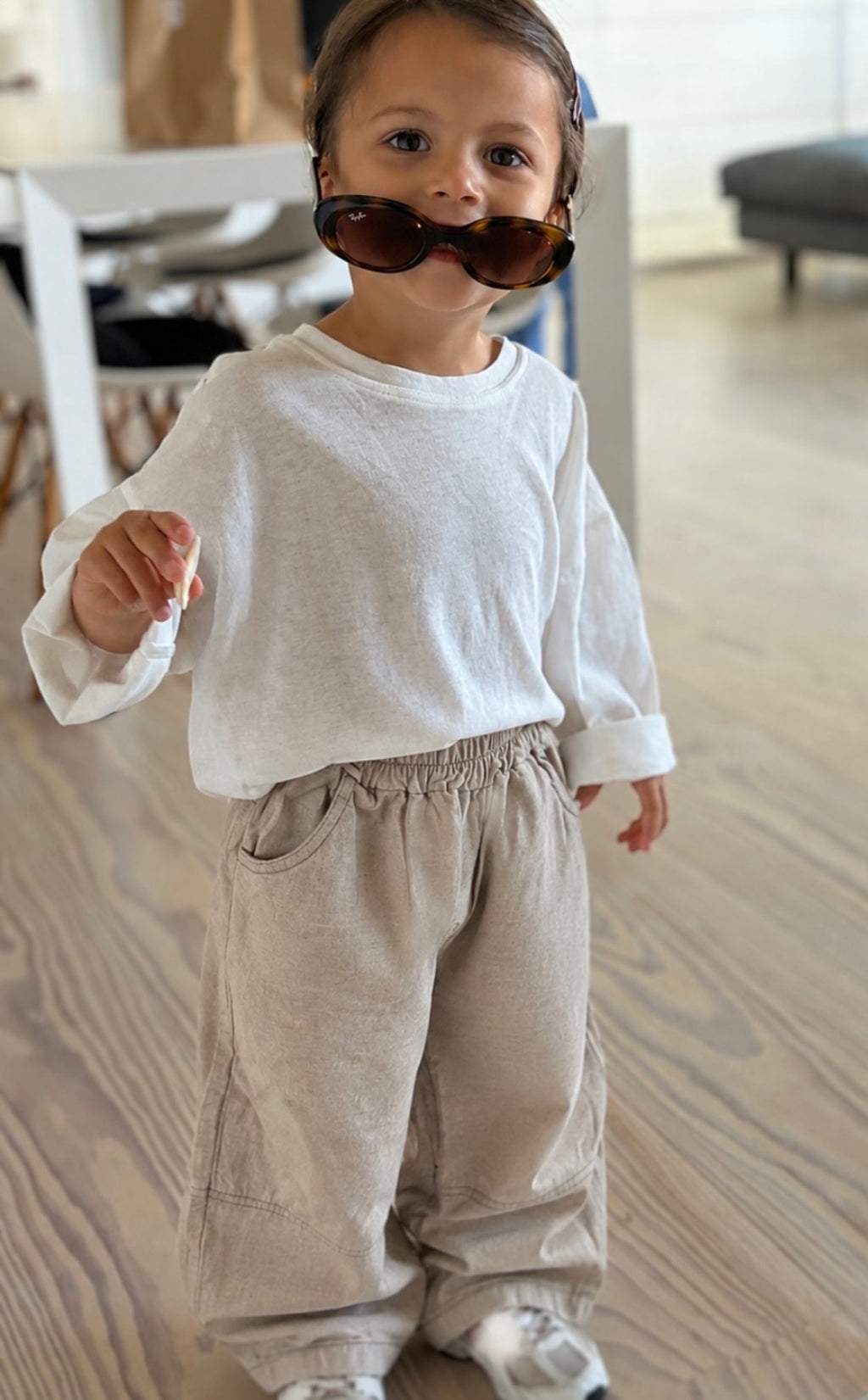 Coole beige baggy broek