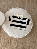 Polo sweatshirt in marineblauw