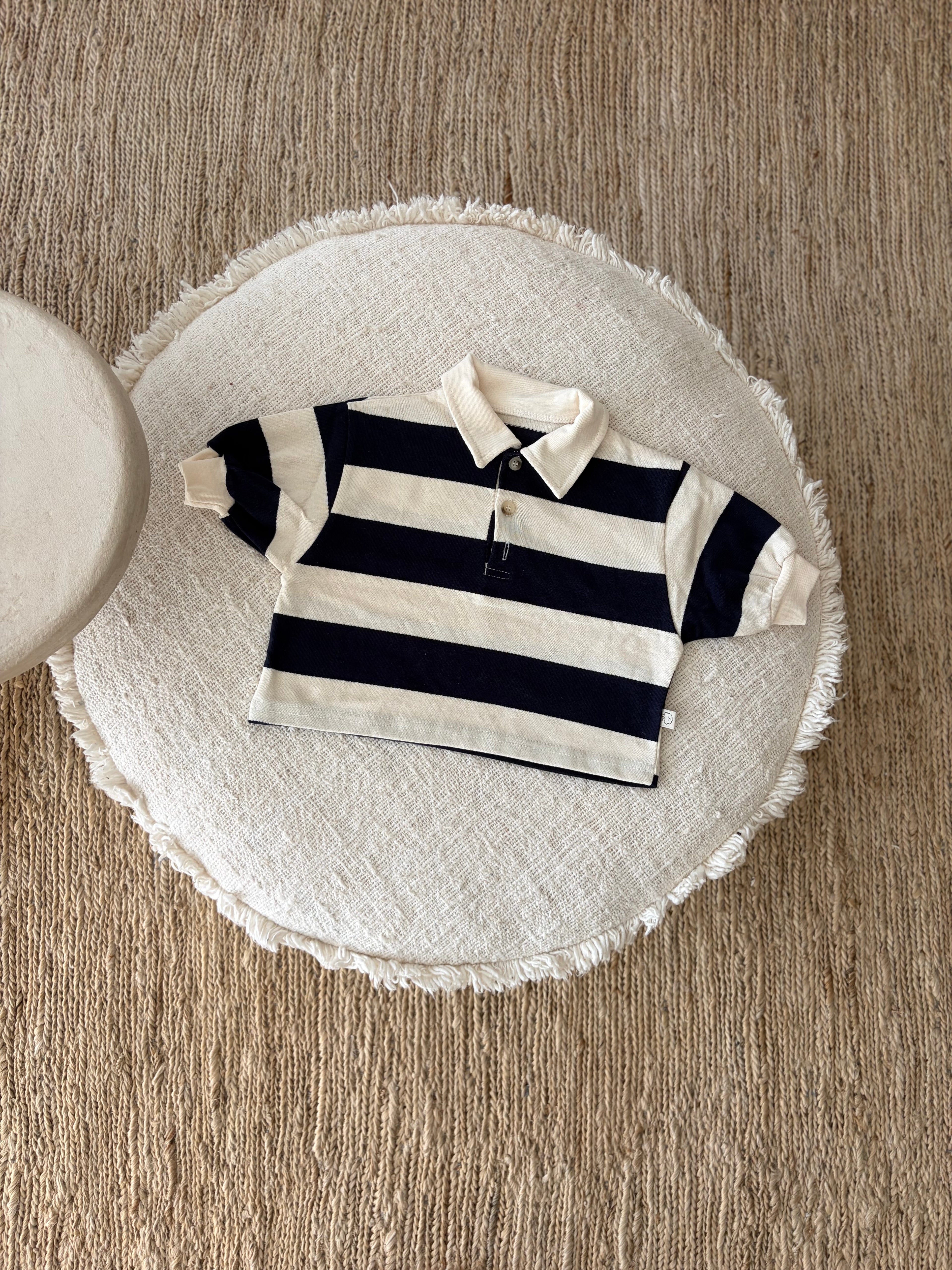 Polo sweatshirt in marineblauw