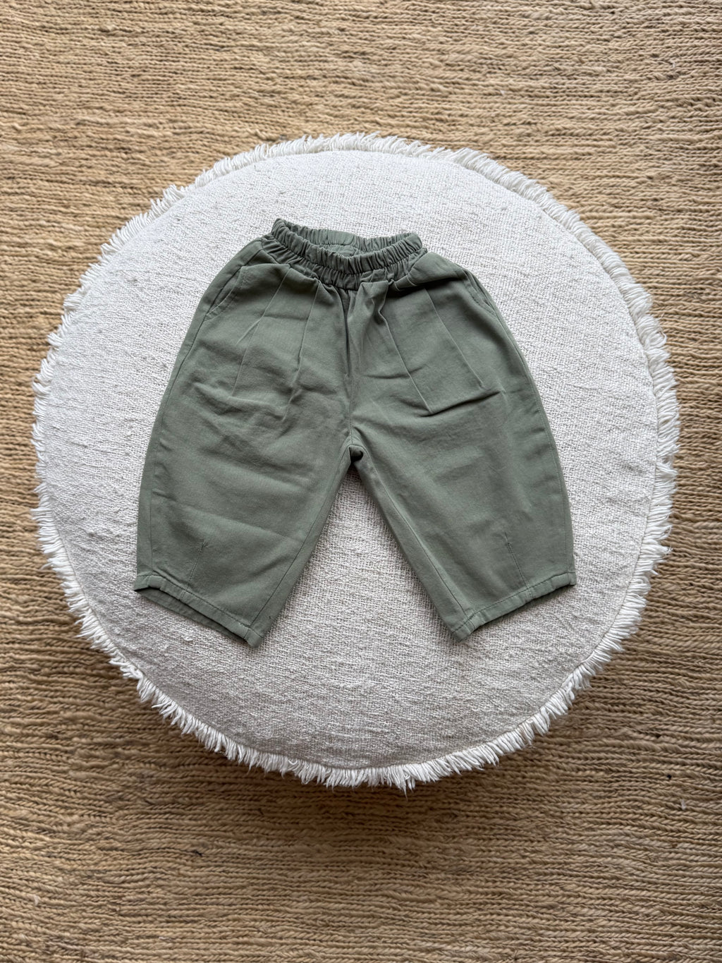 Khaki barrel broek