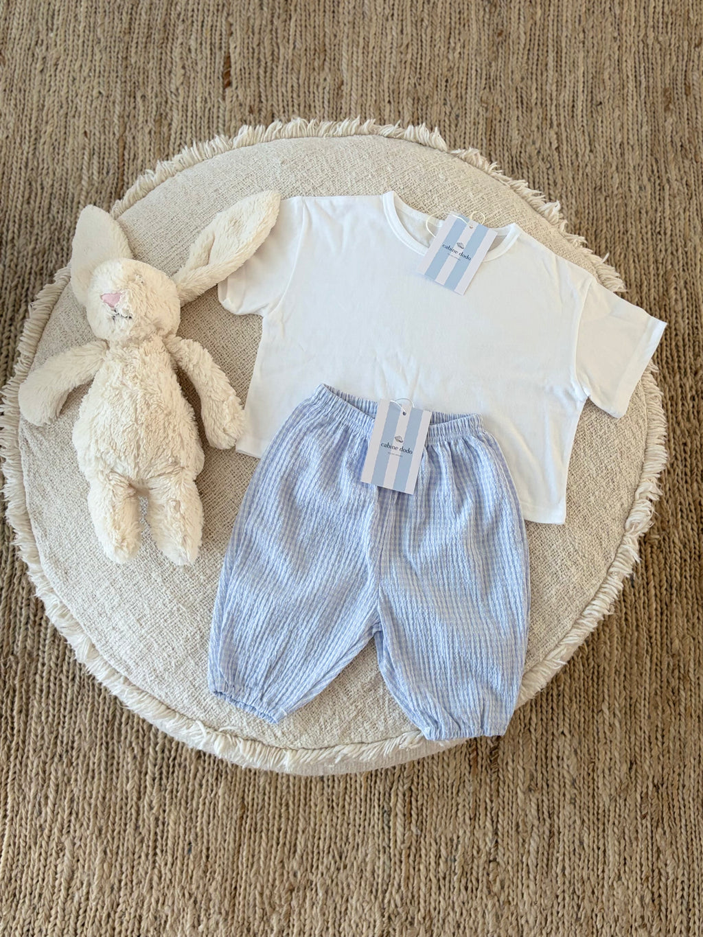 Lichtblauwe vichy broek