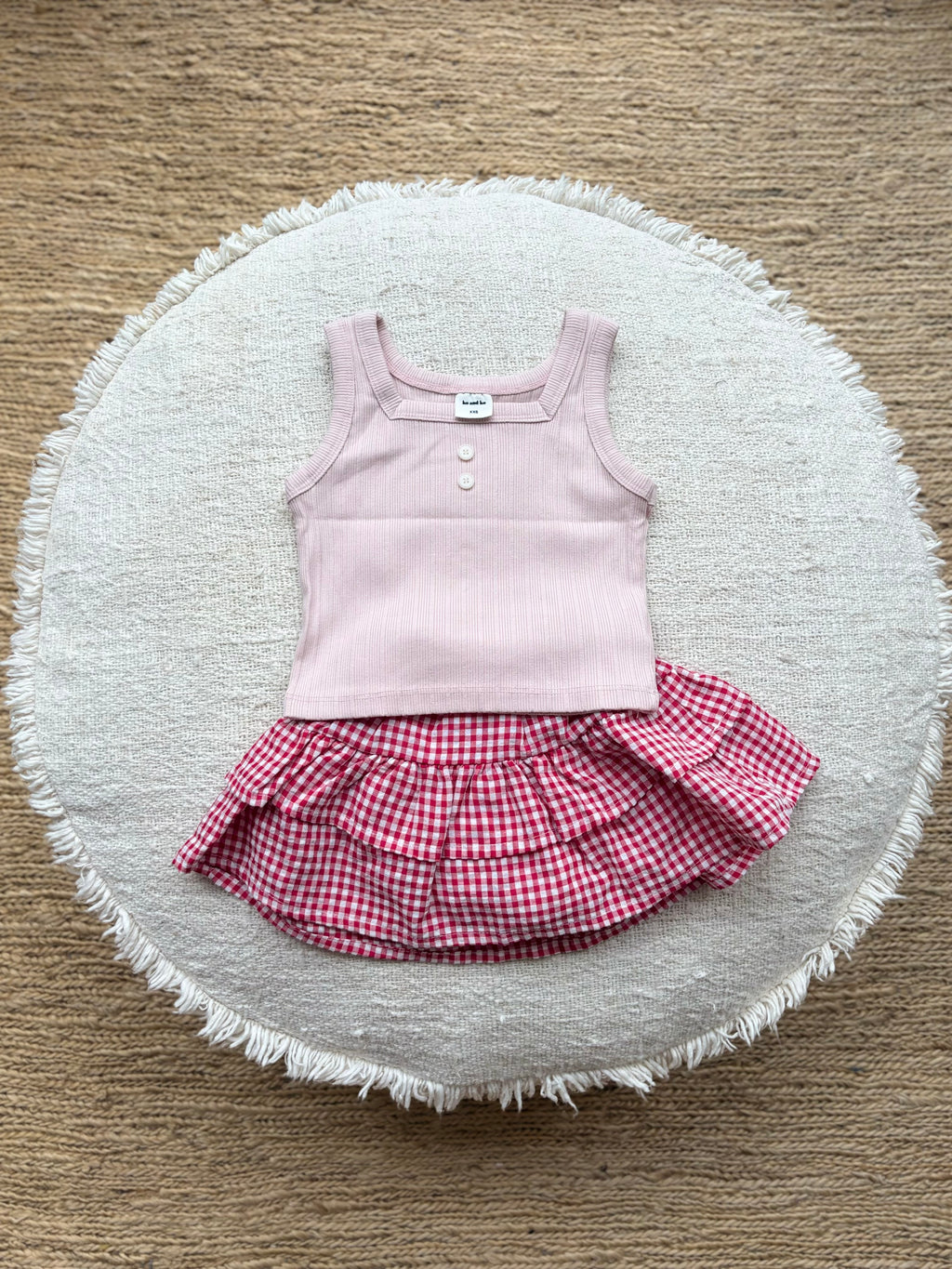 Geribde  tanktop - roze