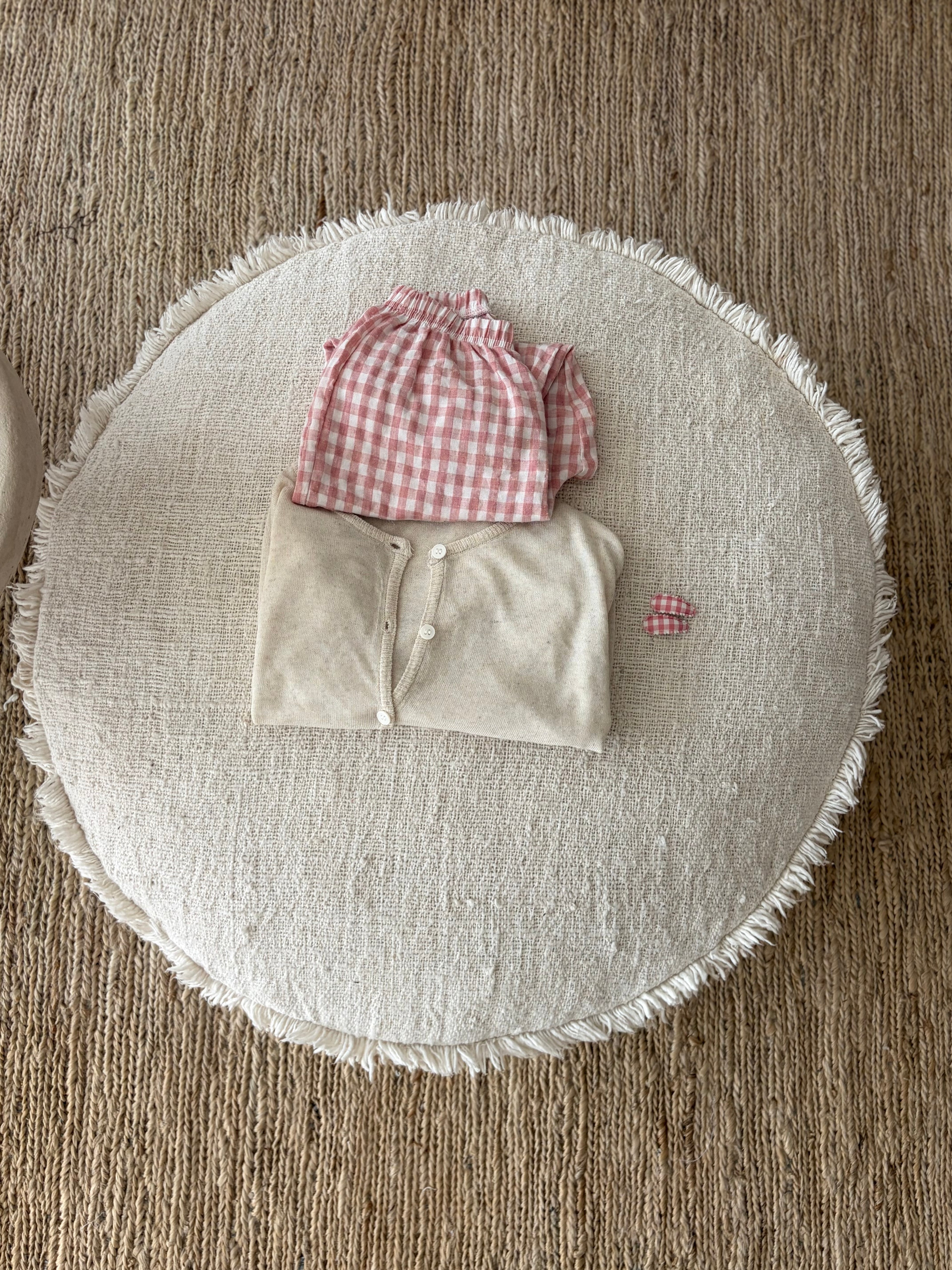 2 baby haar clipjes roze geruit