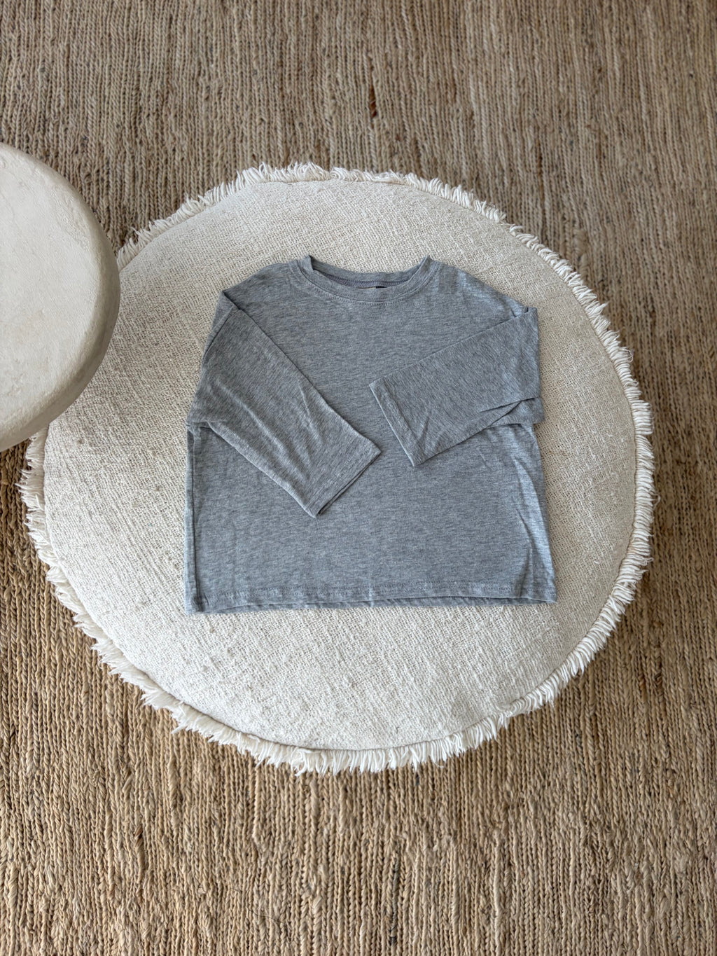Grijze oversize t-shirt met lange mouwen