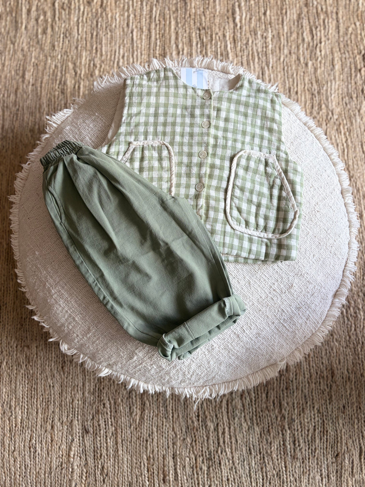 Khaki barrel broek