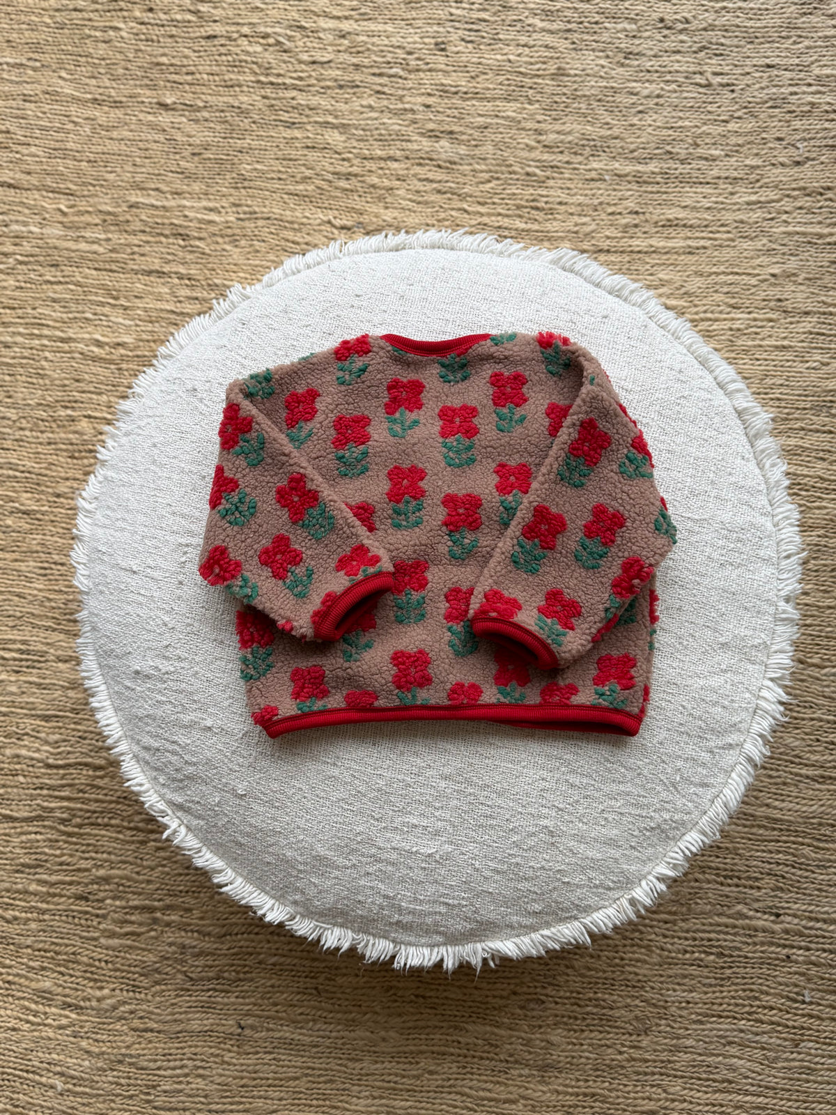 Teddy flower jacket - red