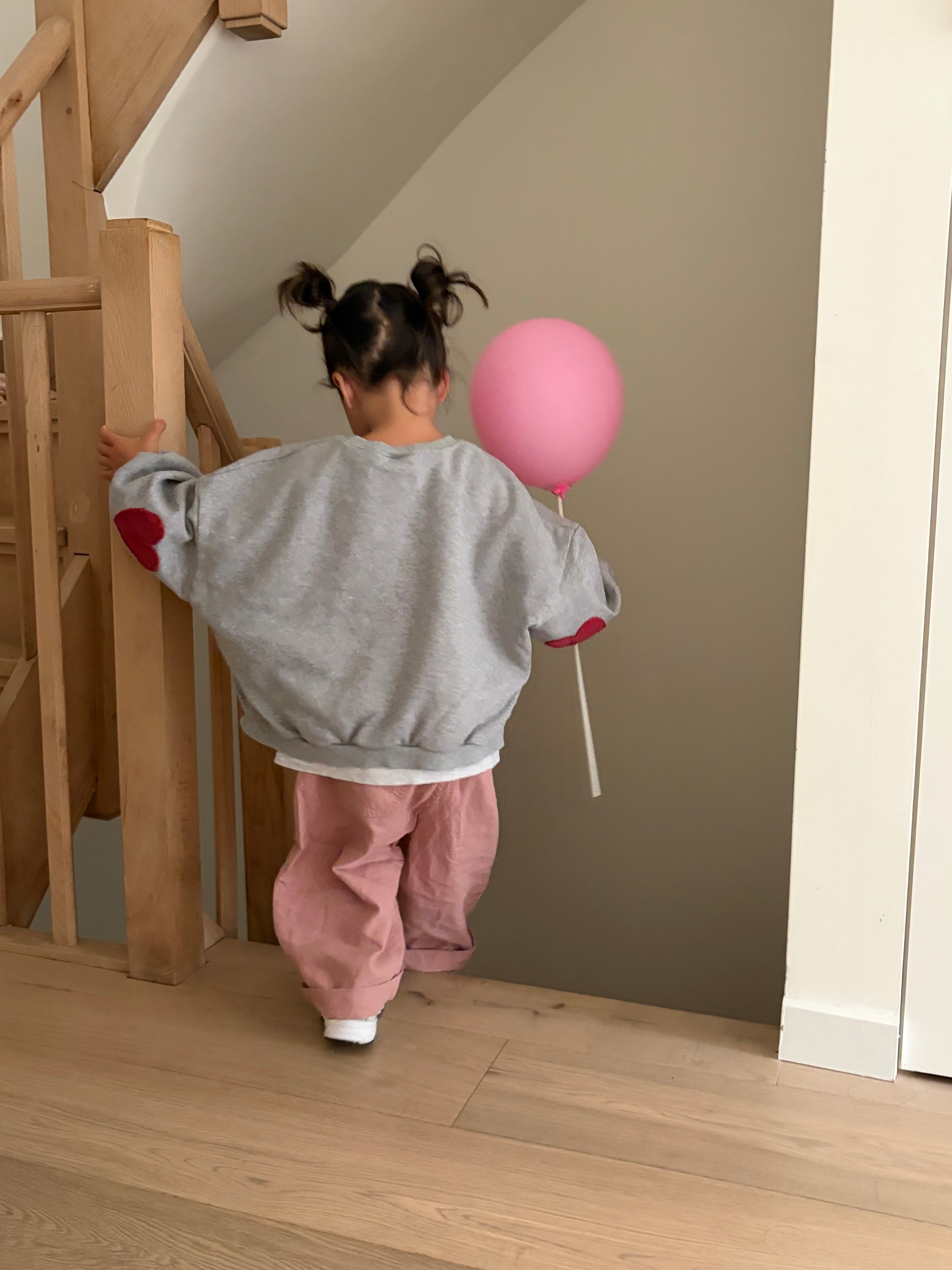Wijde roze broek met zak – linnen look