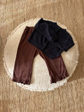Bruine ruche broek met bolletjes