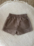 Geruite short - chocolade bruin