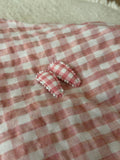 2 baby haar clipjes roze geruit