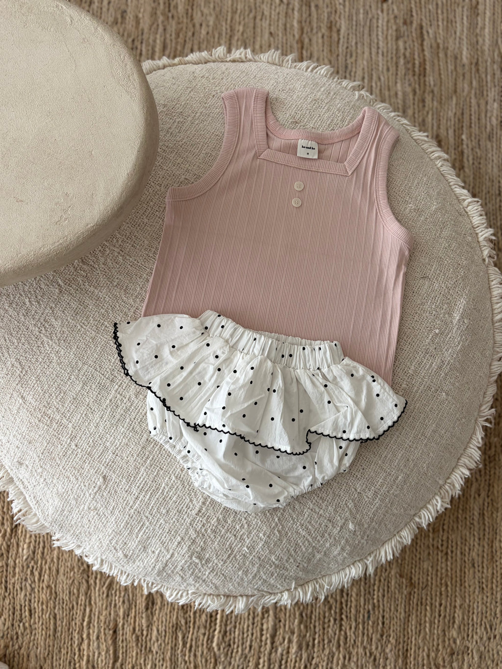 Geribde  tanktop - roze