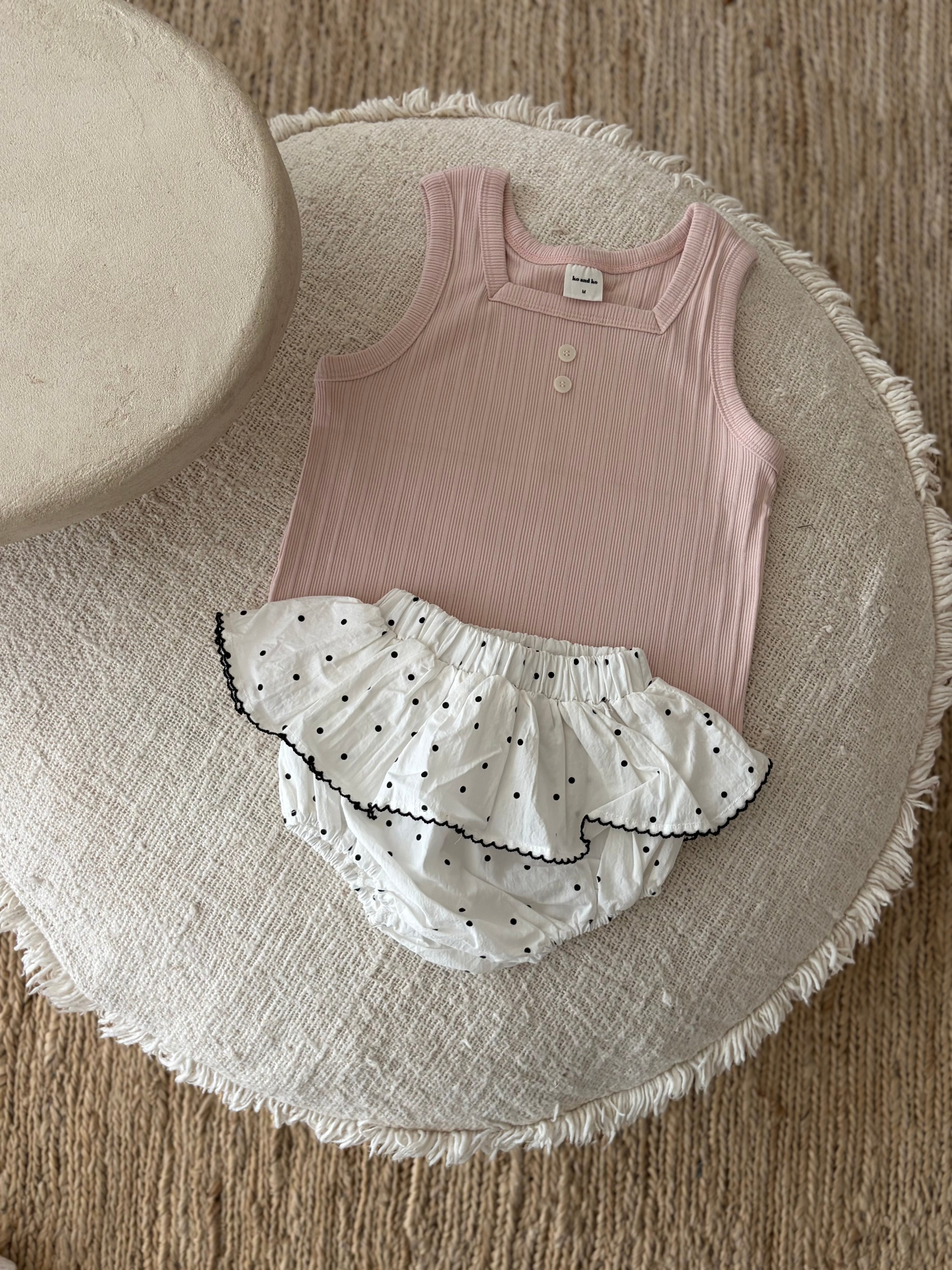 Geribde  tanktop - roze