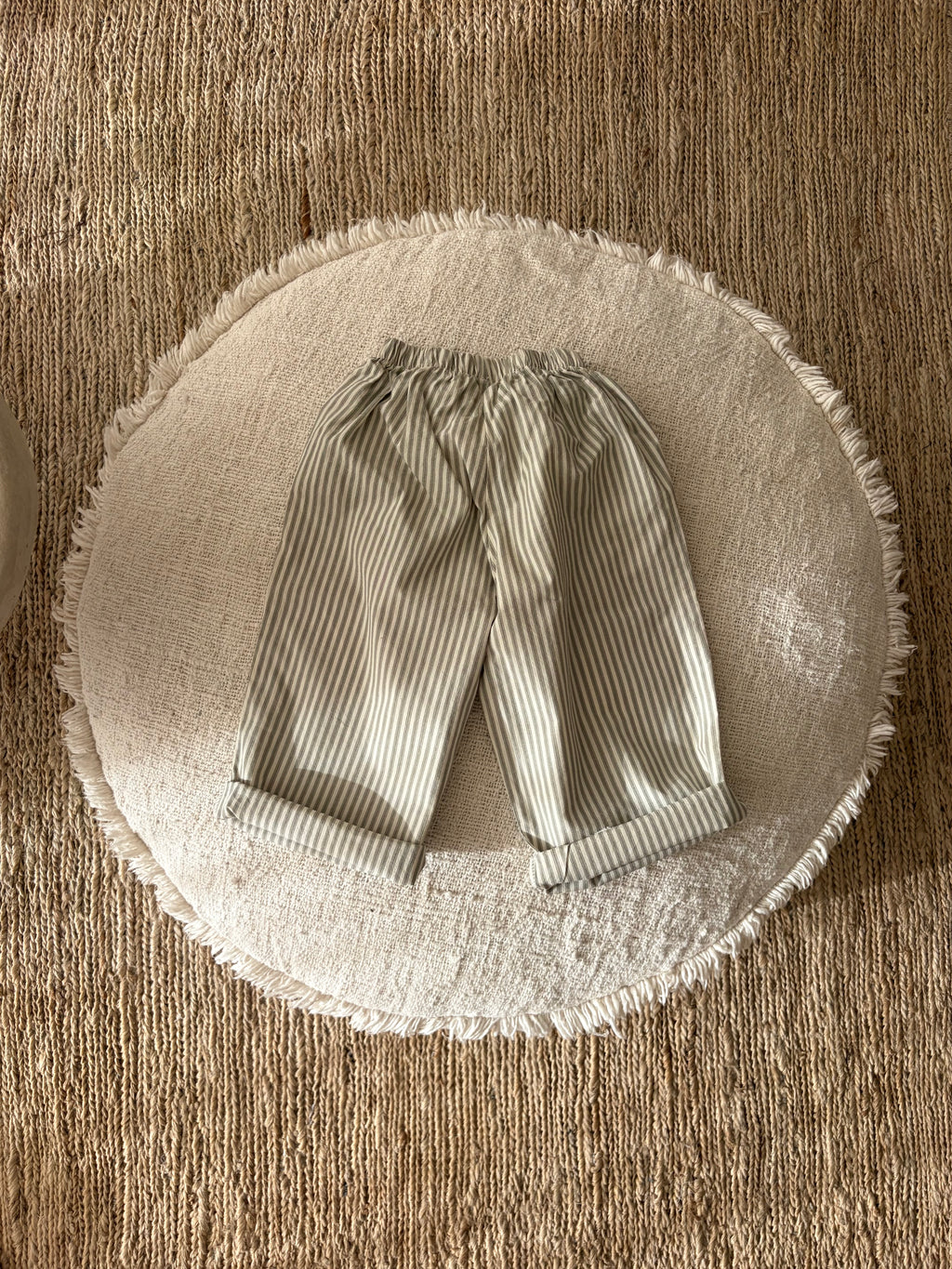 Salie groene gestreepte broek
