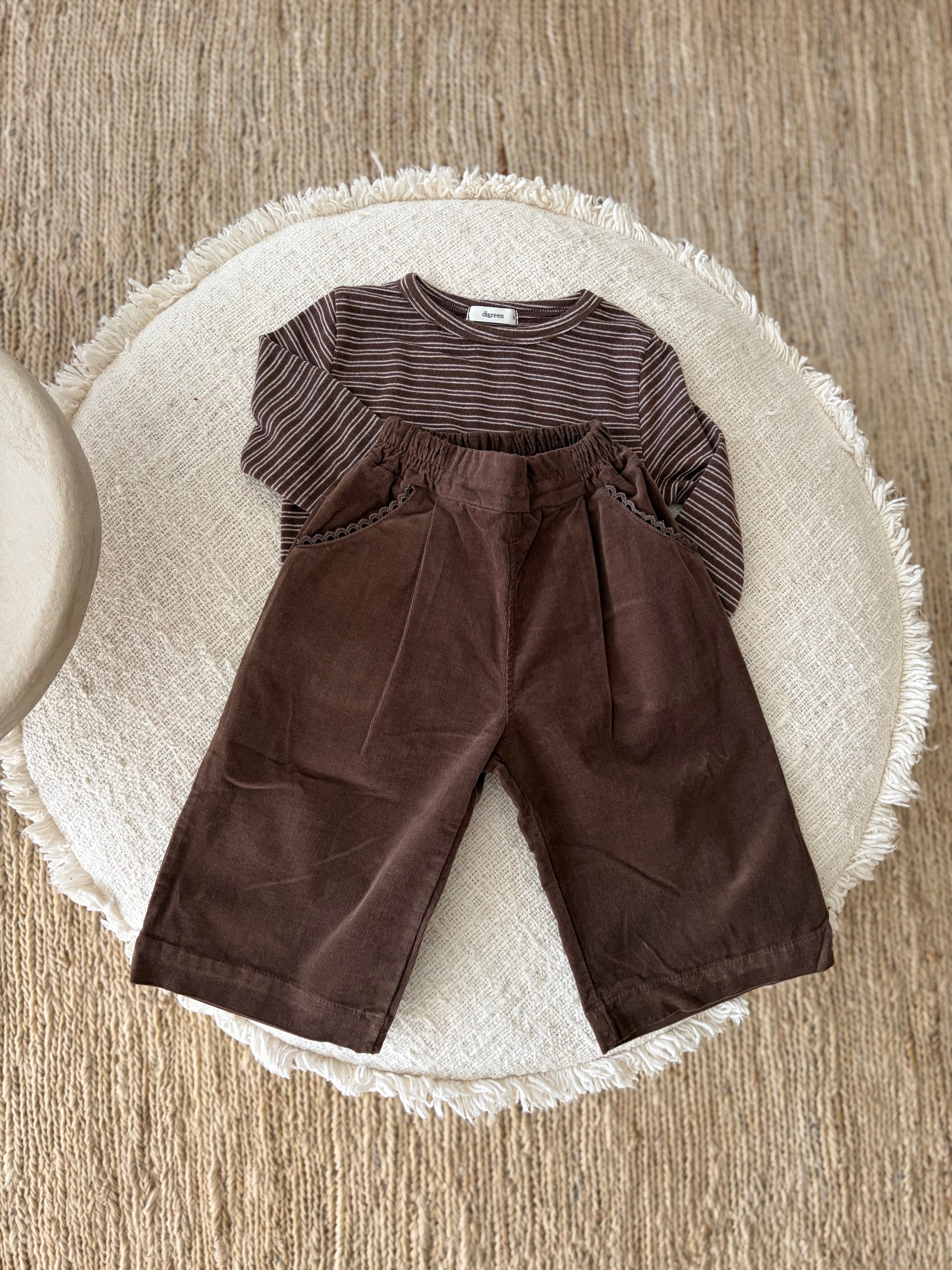 Chocoladebruine herfst broek