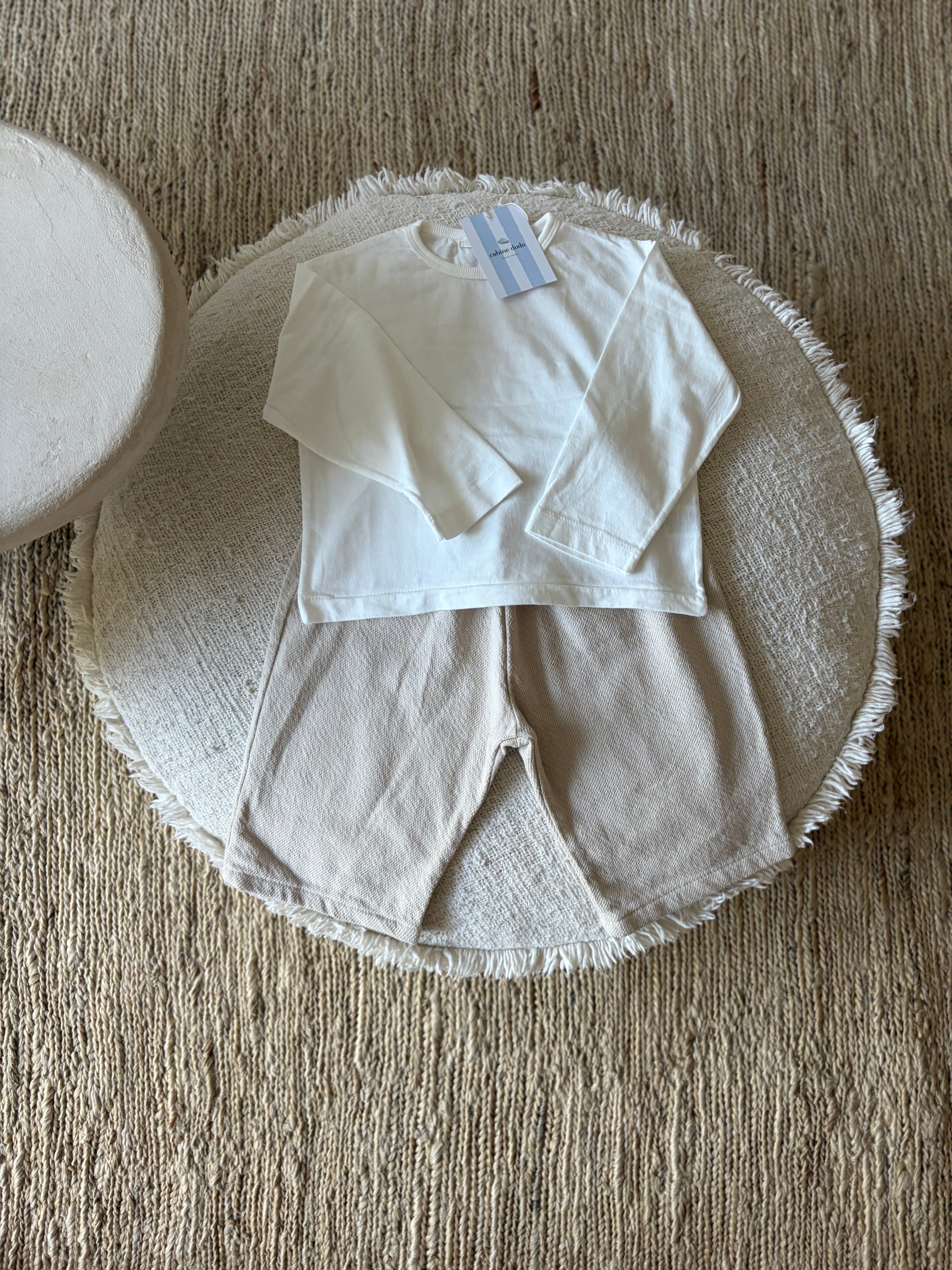 witte tee met lange mouwen - sweater look
