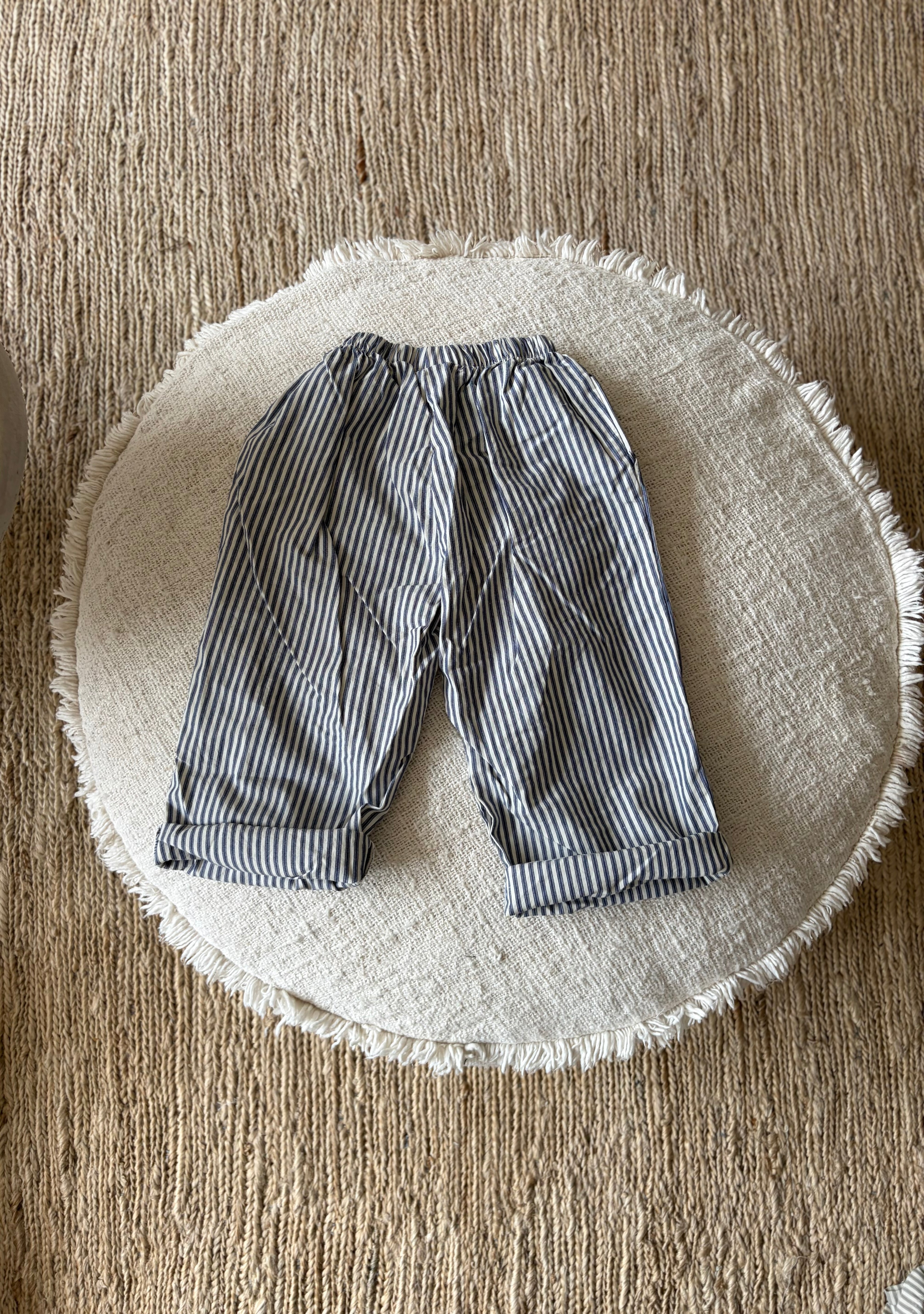 Marine gestreepte broek