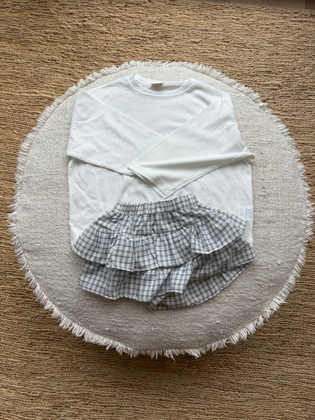 Geruite Can Can skort