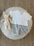 Licht blauwe vichy broek