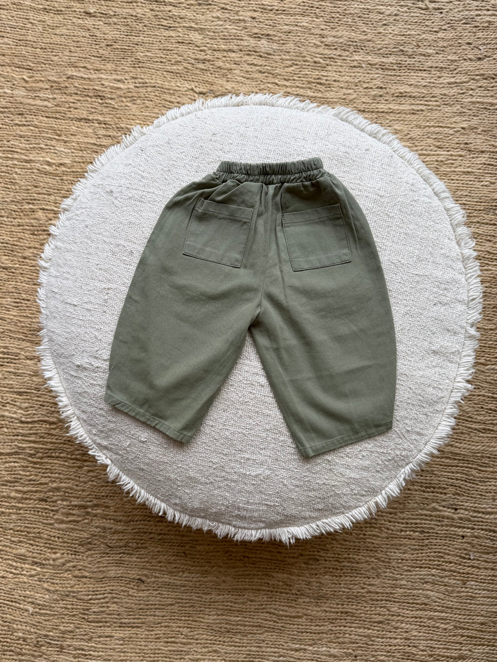 Khaki barrel broek