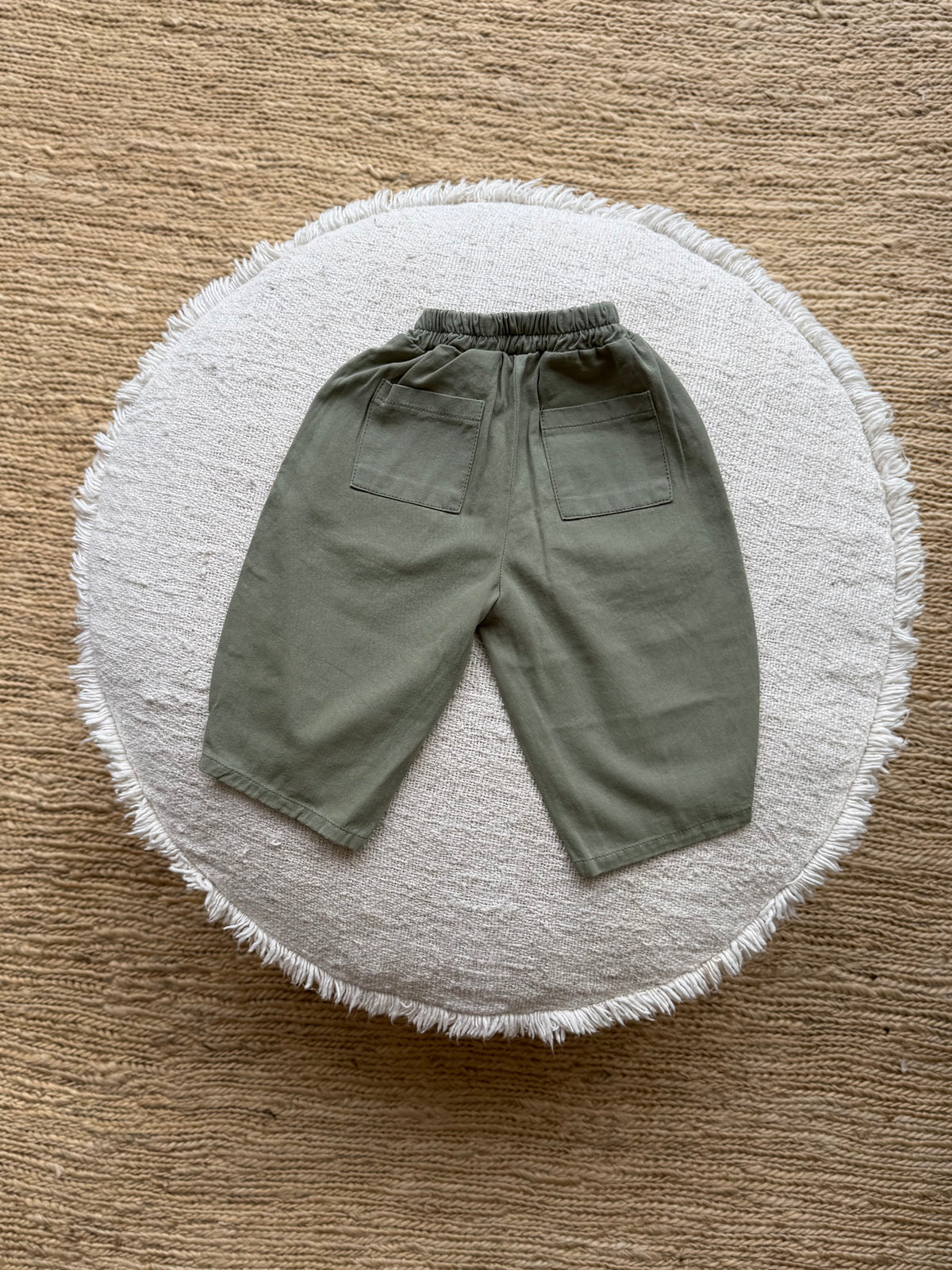 Khaki barrel broek