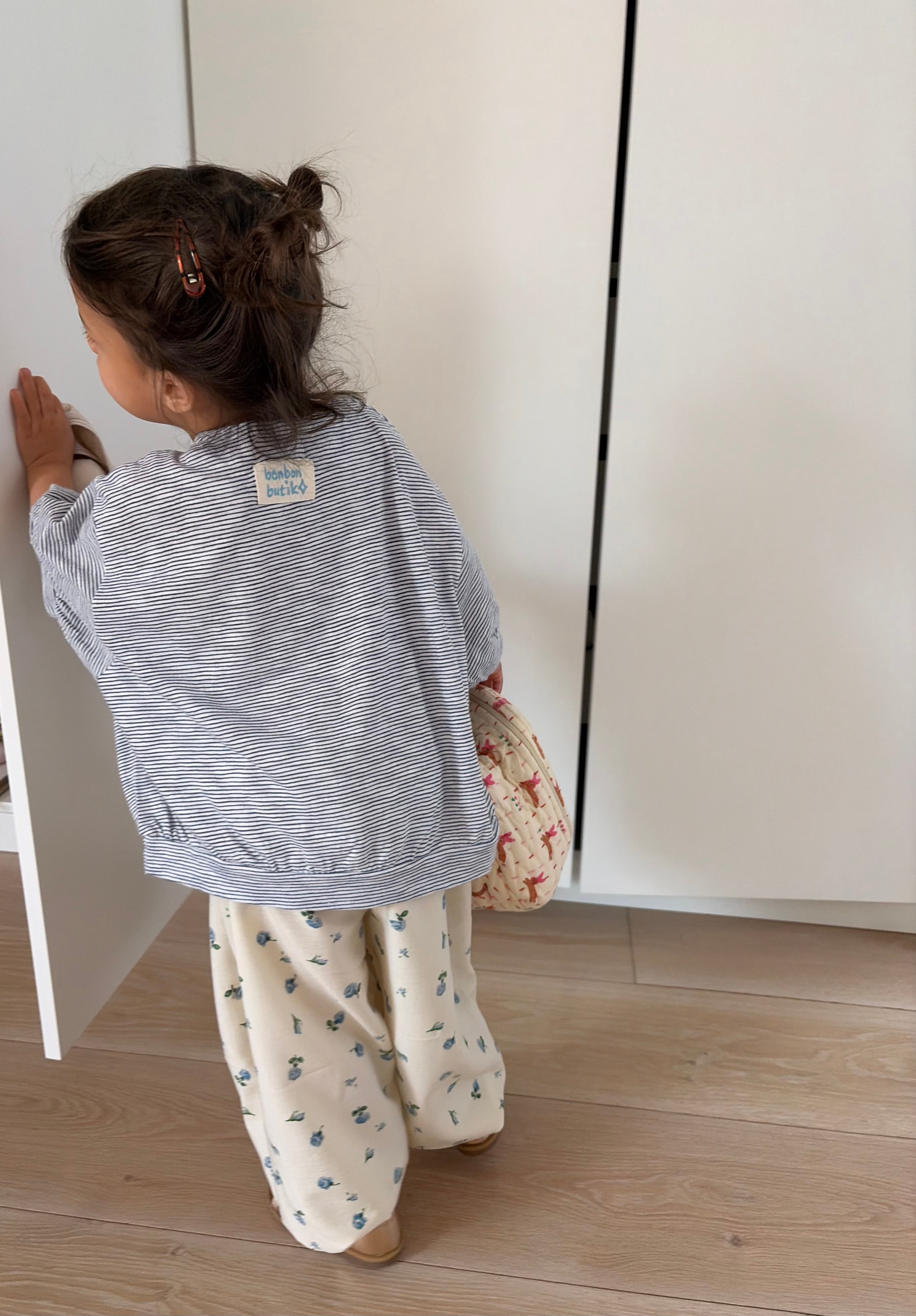Blauwe bloemen ballonbroek