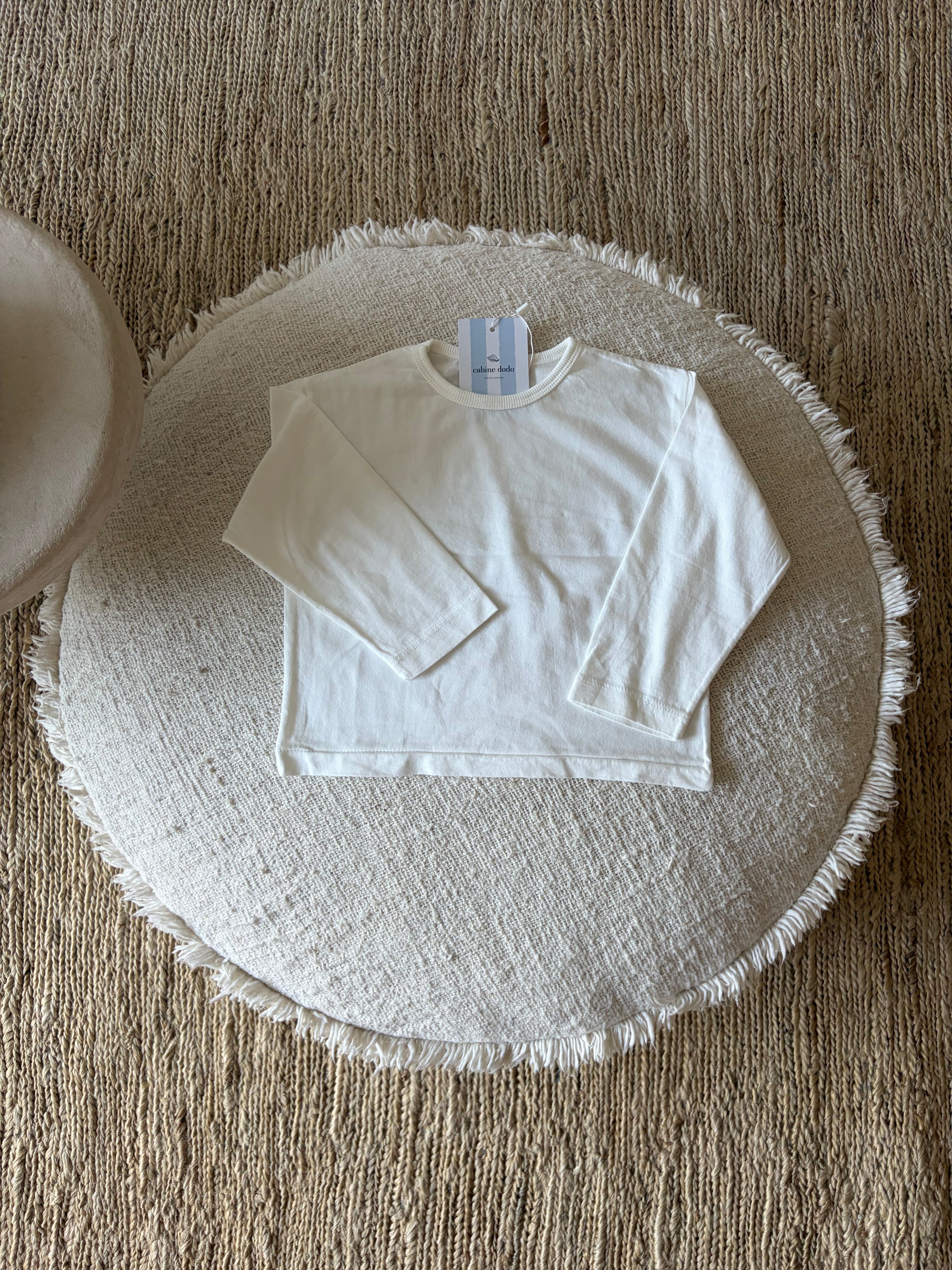 witte tee met lange mouwen - sweater look
