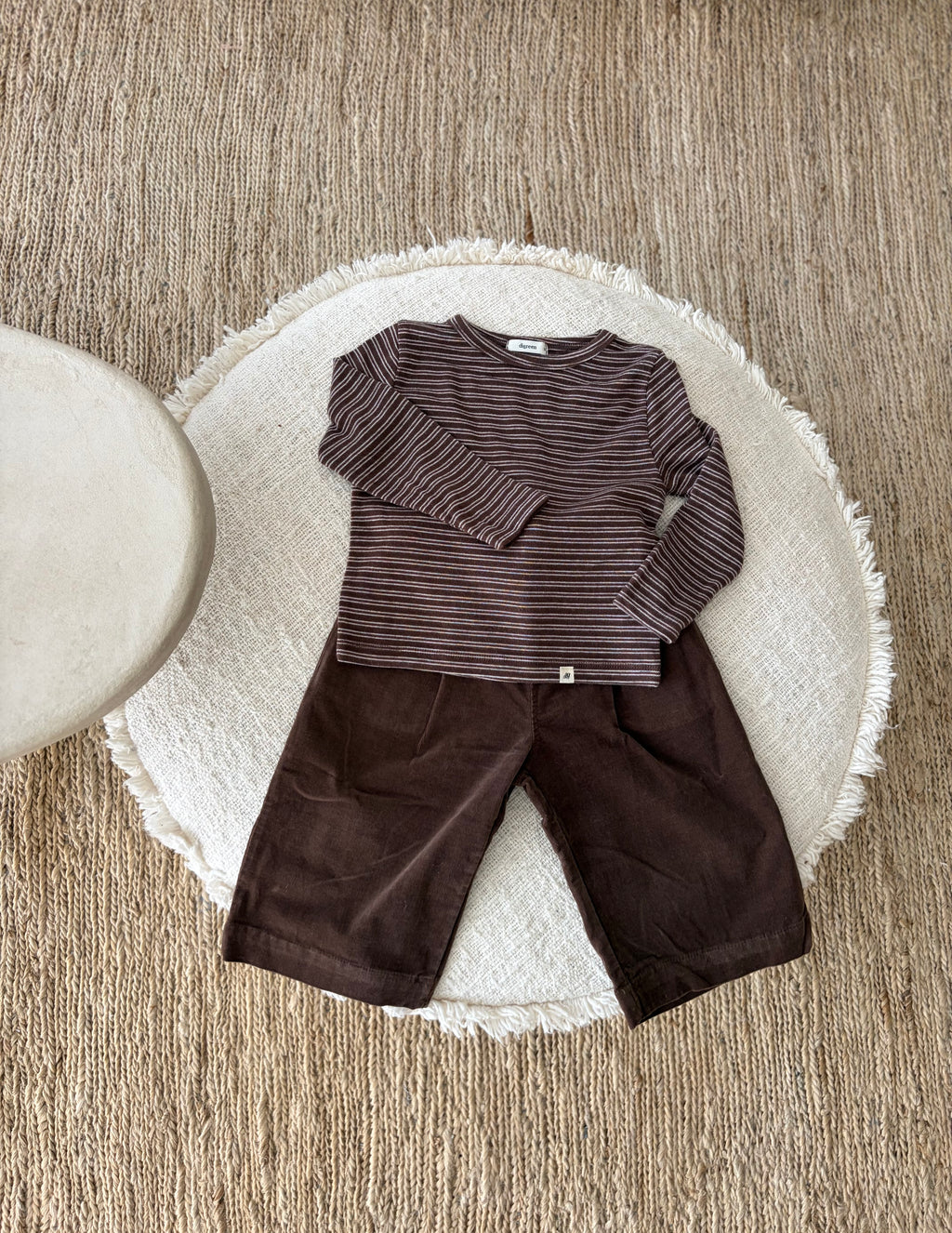Chocoladebruine herfst broek