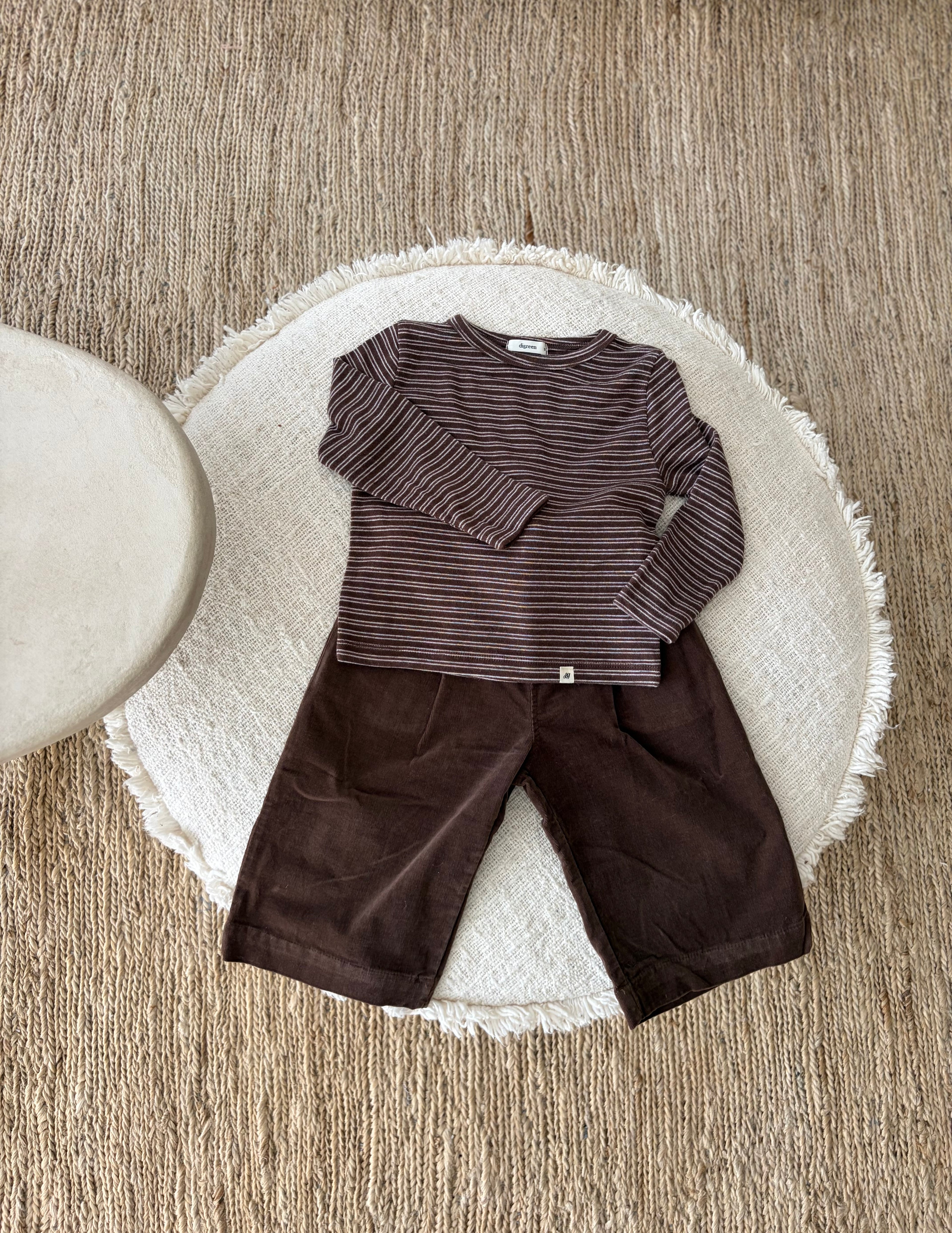 Chocoladebruine herfst broek