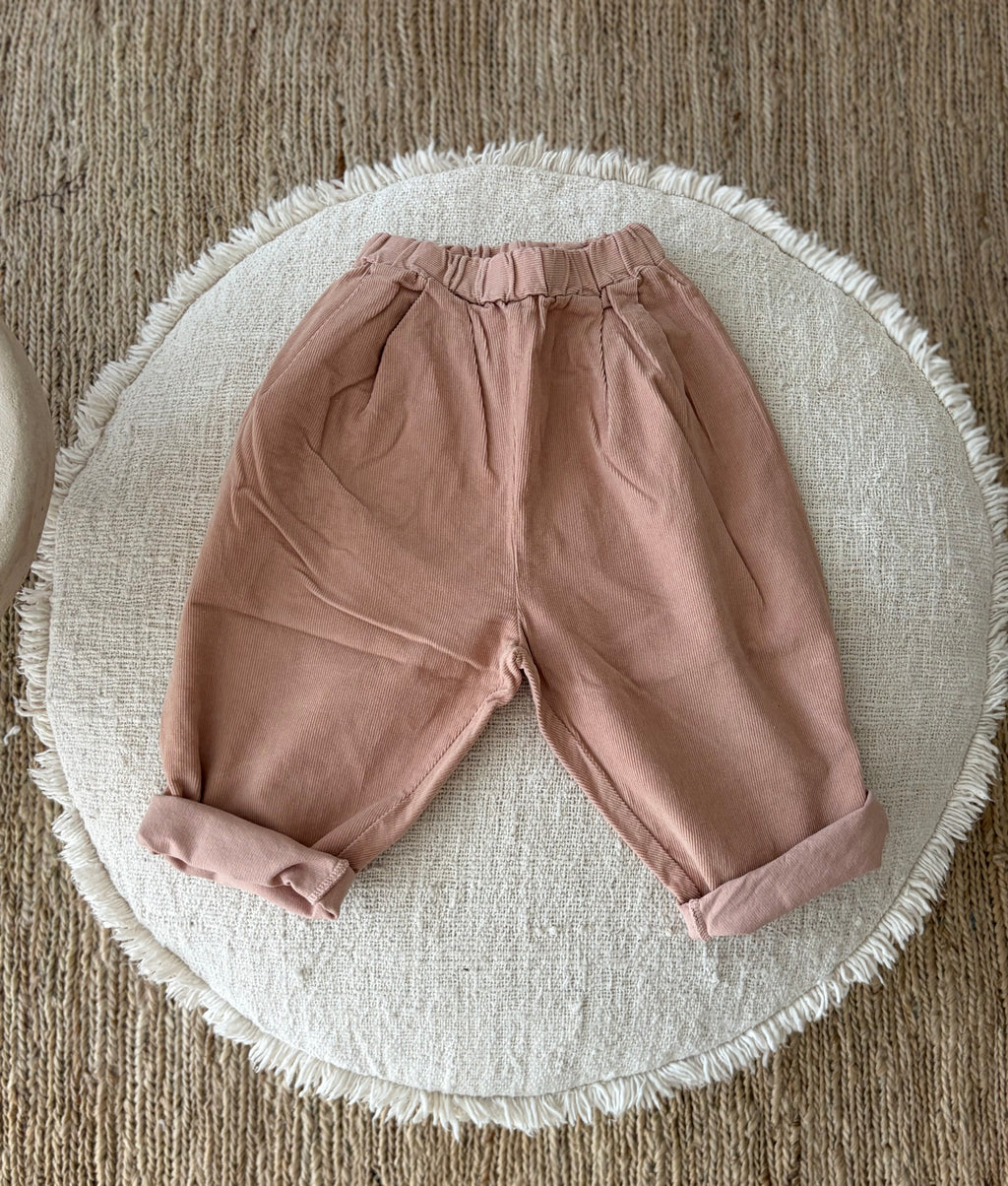 roze corduroy broek