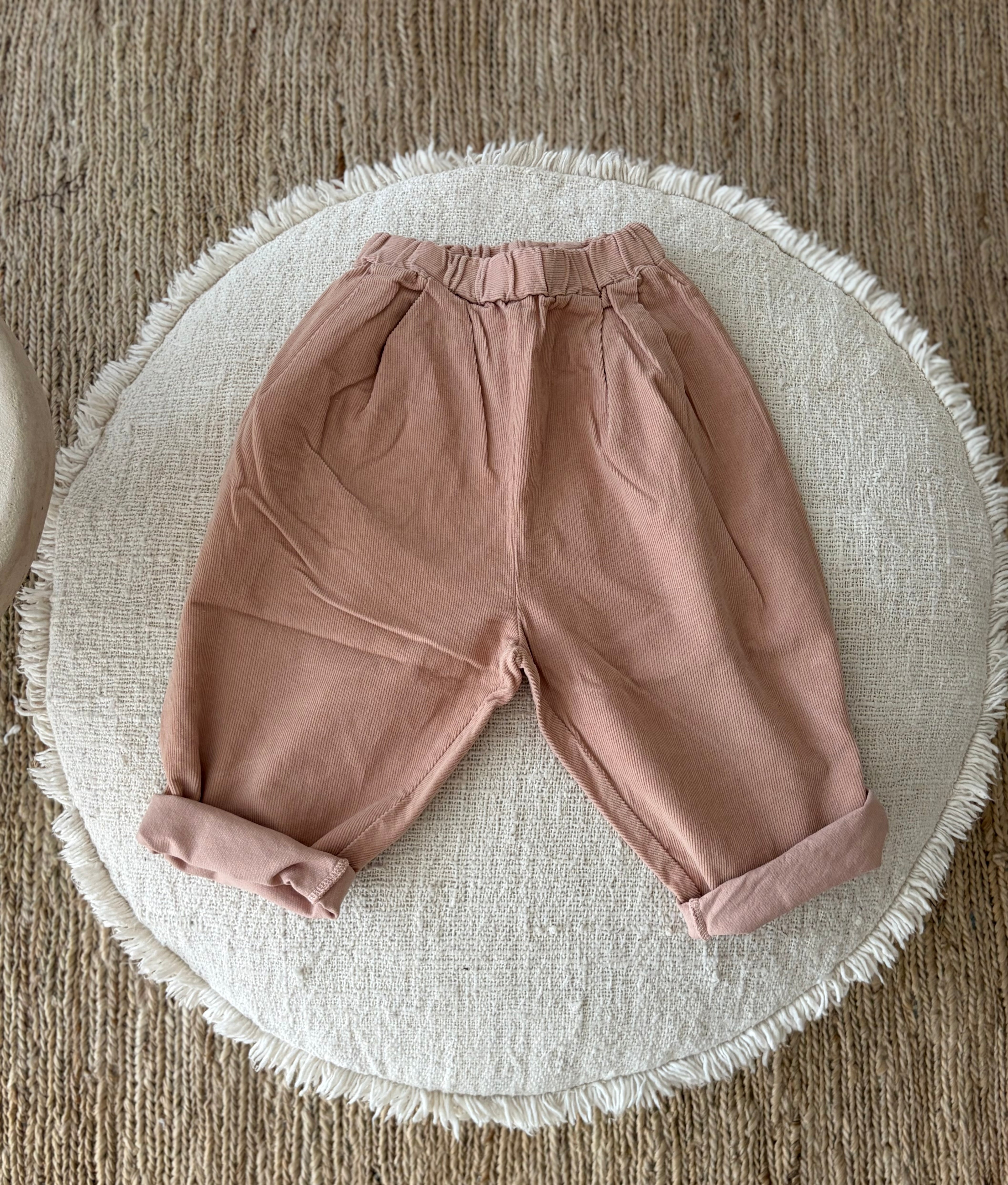 roze corduroy broek
