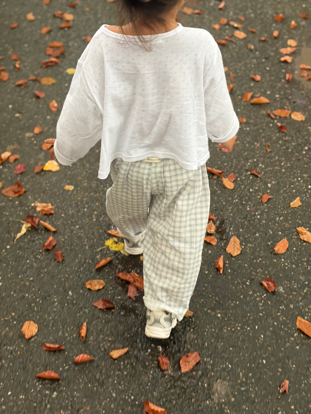 Licht blauwe vichy broek
