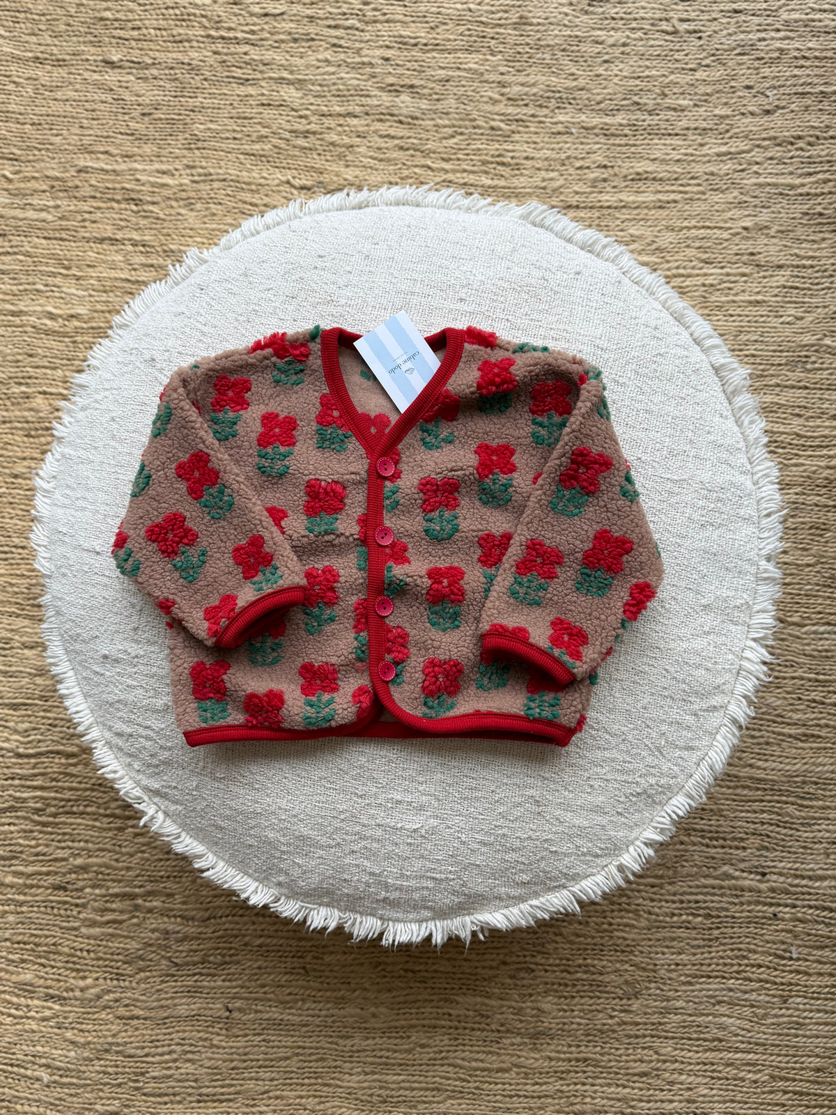 Teddy flower jacket - red