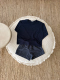 marineblauwe tee met lange mouwen - sweater look