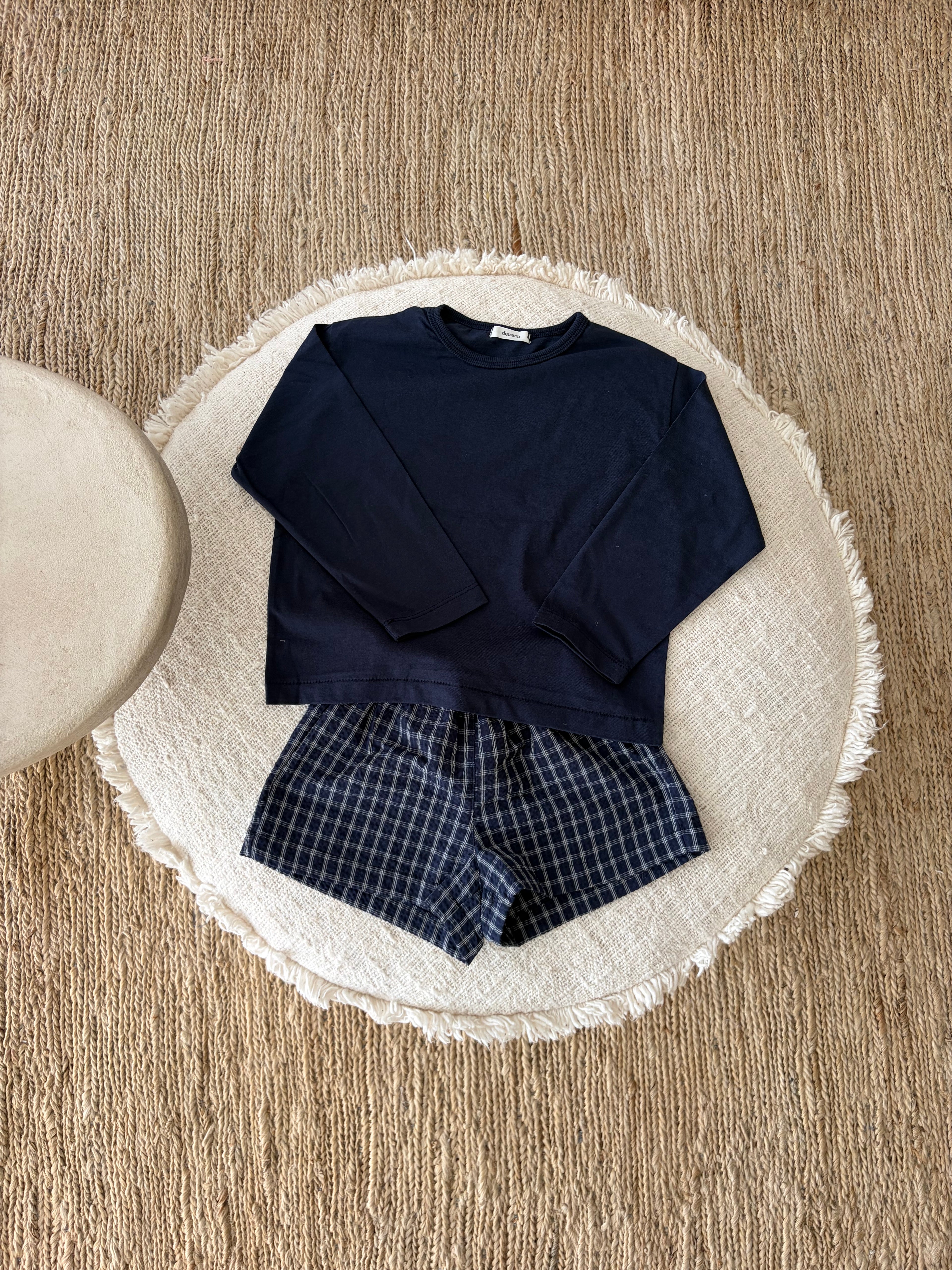 marineblauwe tee met lange mouwen - sweater look