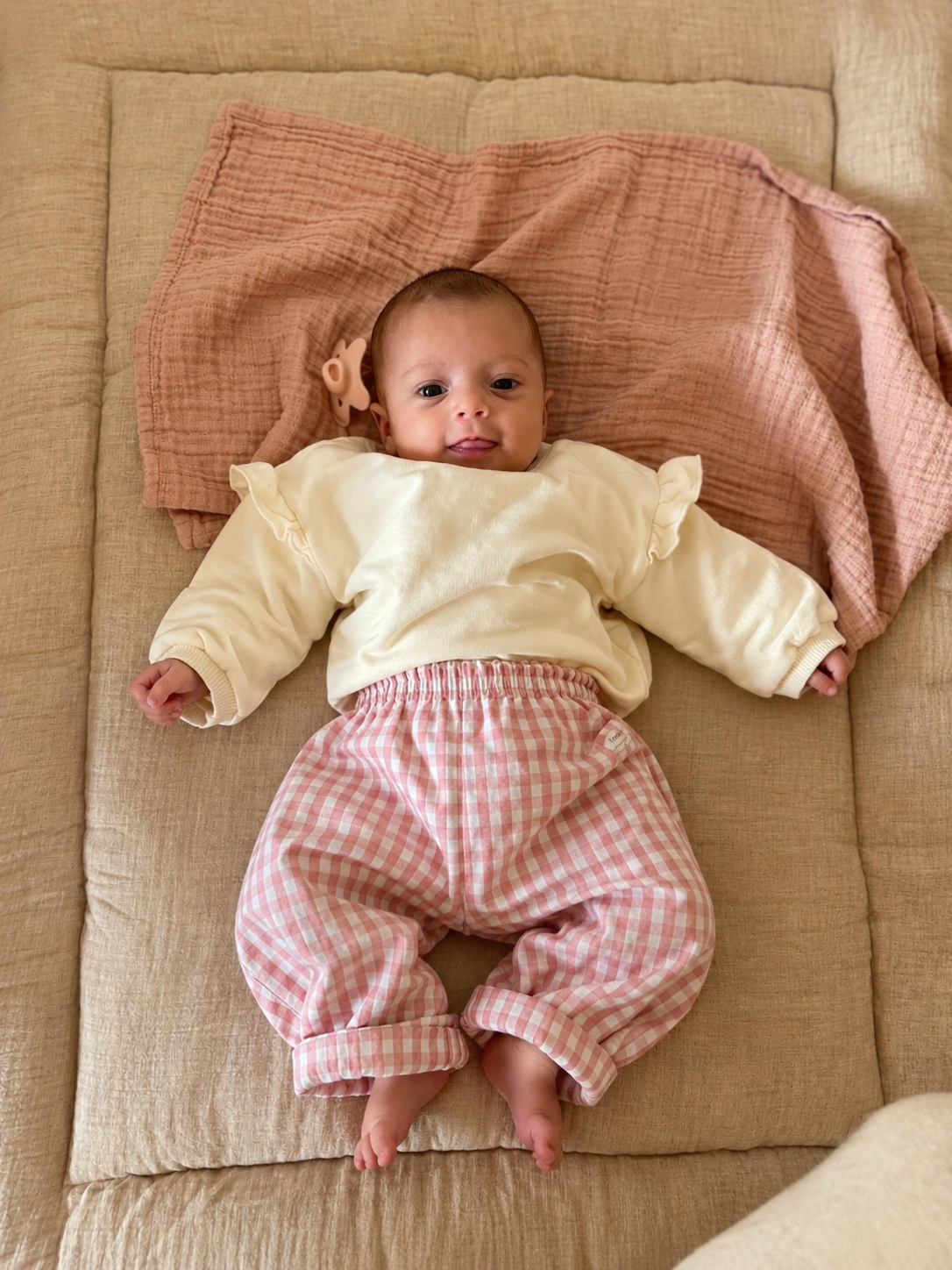 Camille geruite baby broek