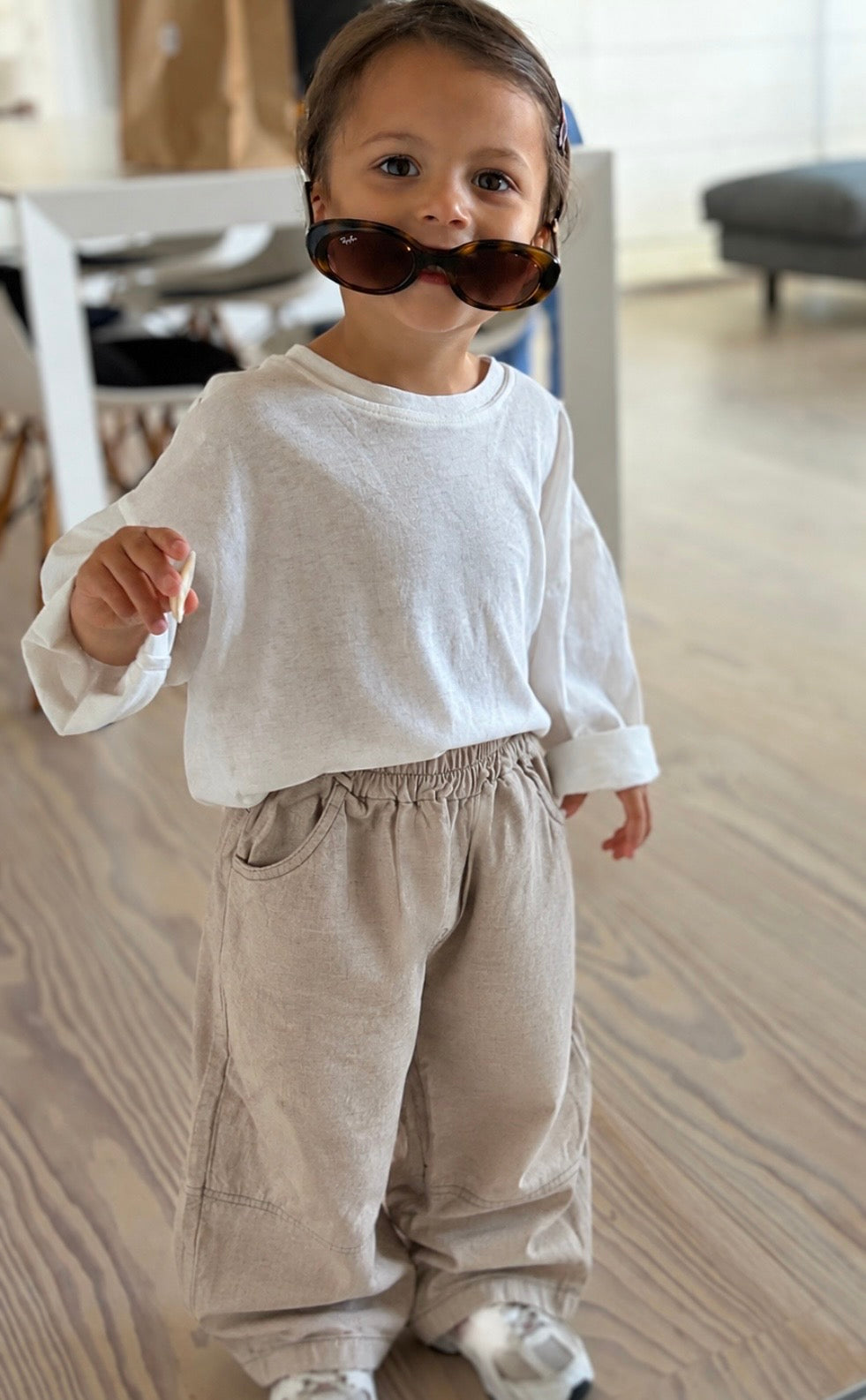Coole beige baggy broek