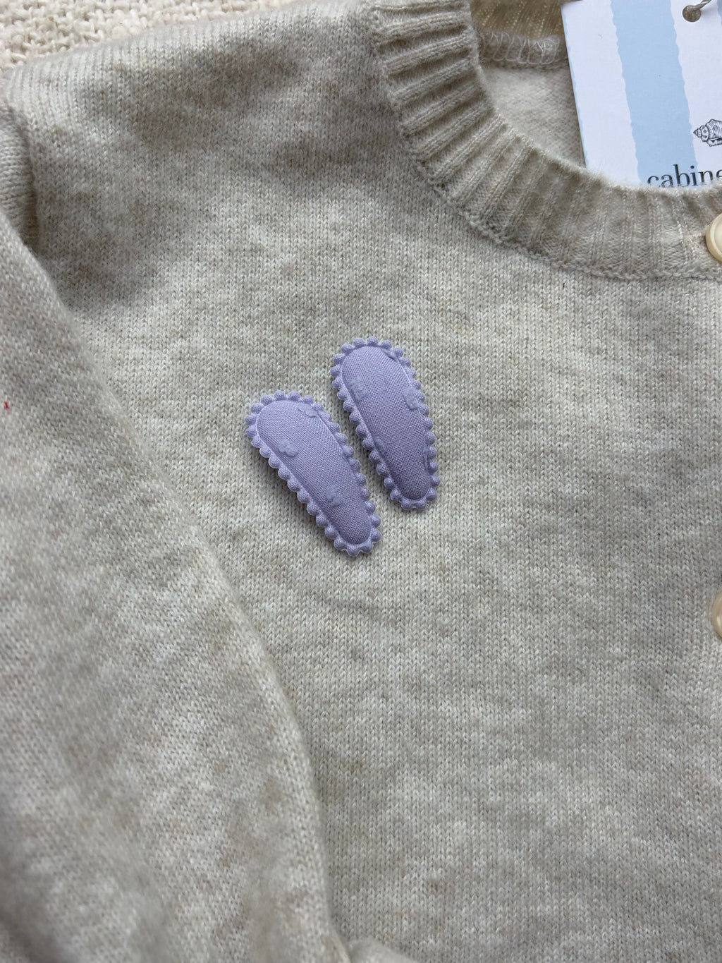 2 baby hair clips plummet lila
