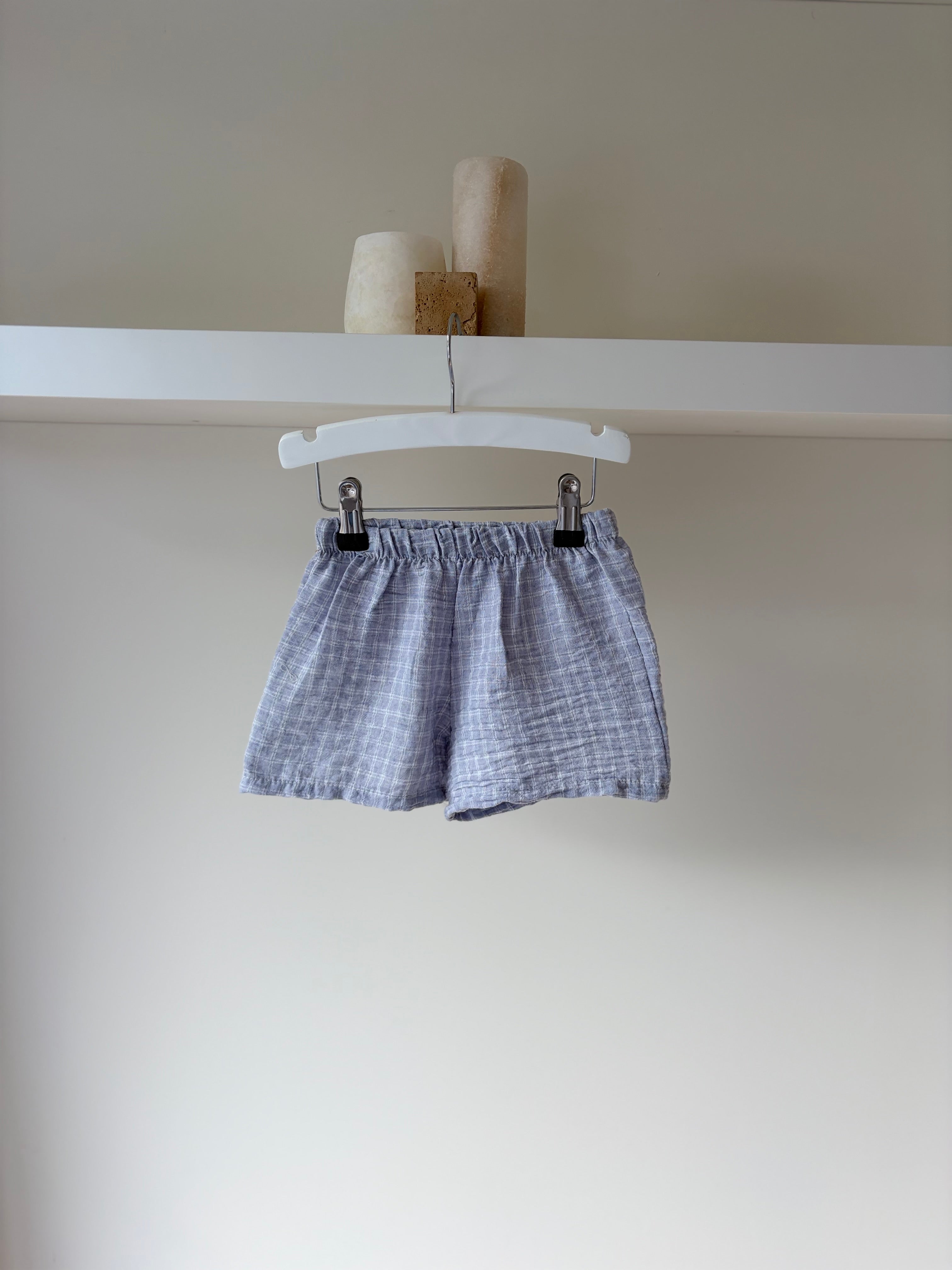 Geruite short - blauw 