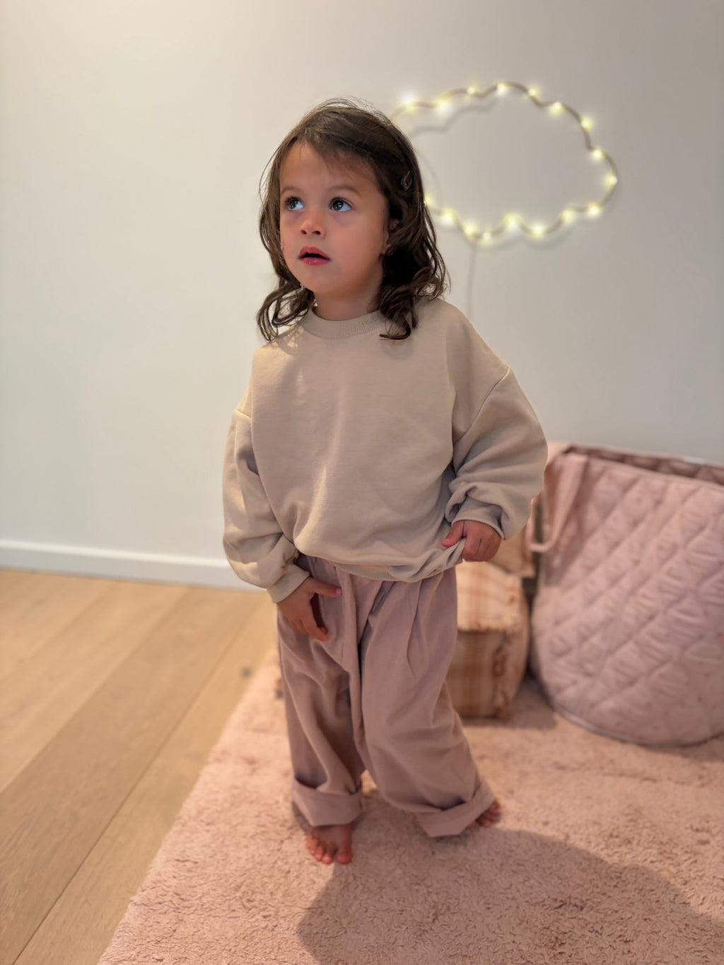 roze corduroy broek