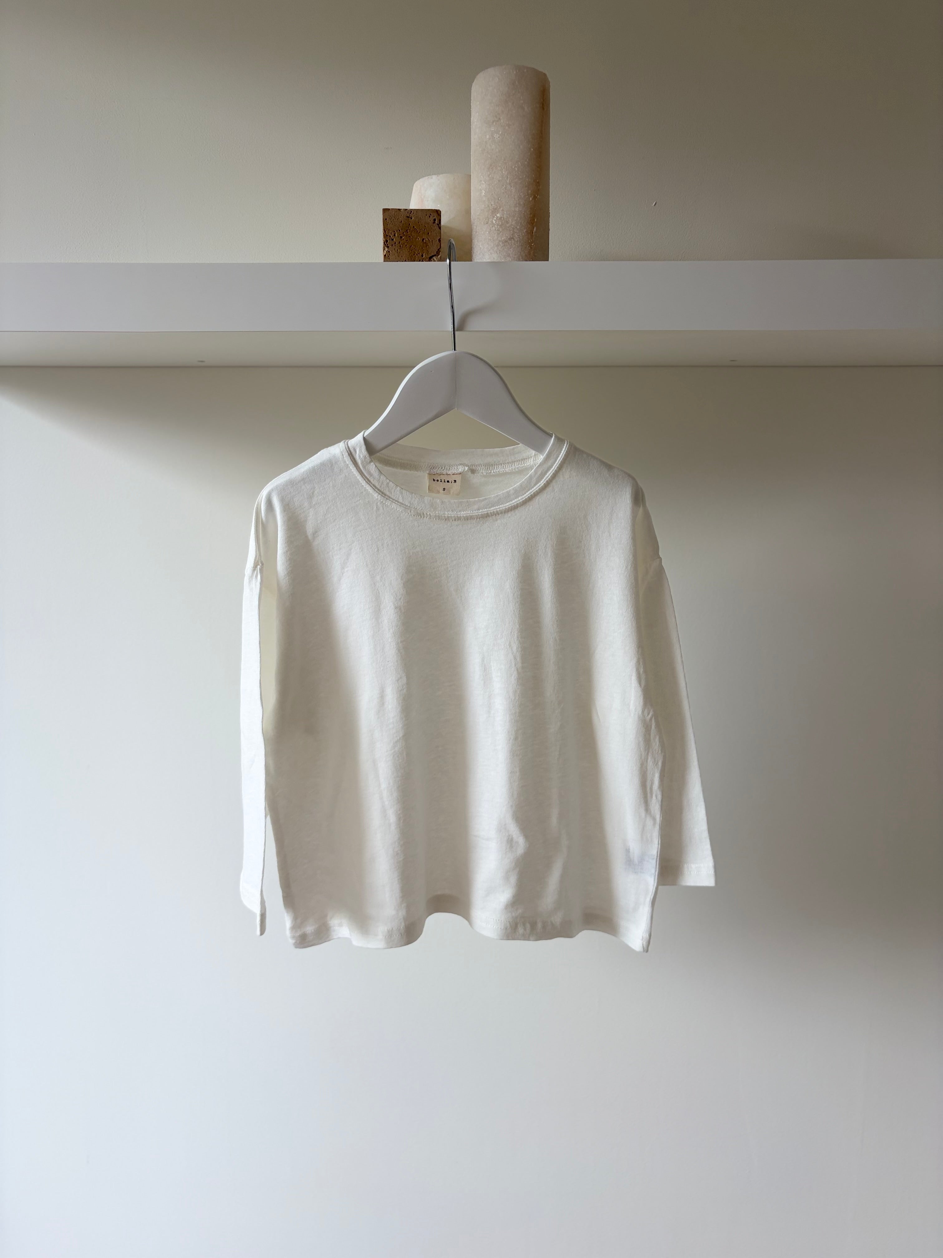 witte oversize t-shirt met lange mouwen
