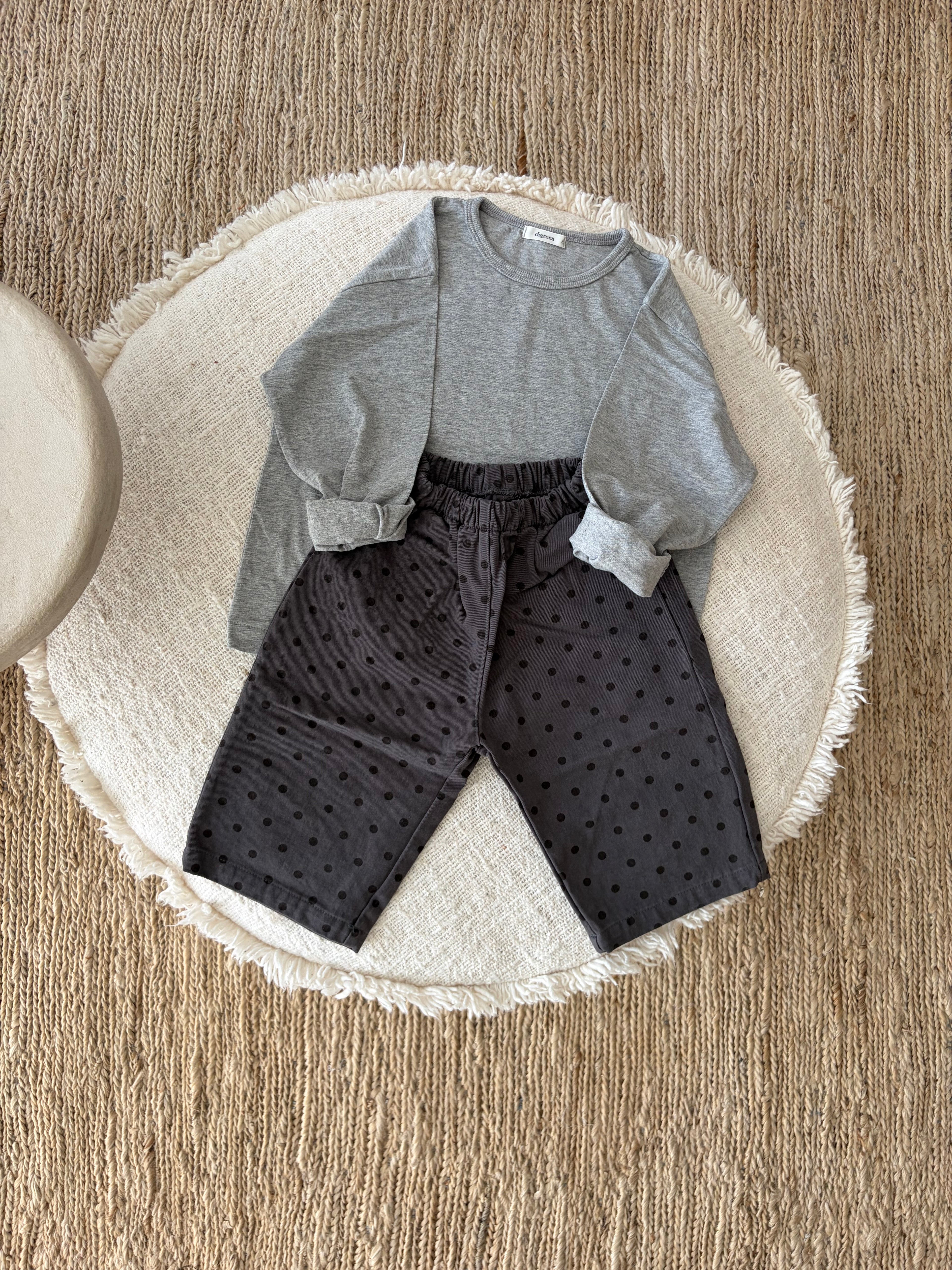 grijze tee met lange mouwen - sweater look