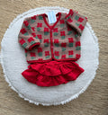 Teddy flower jacket - red