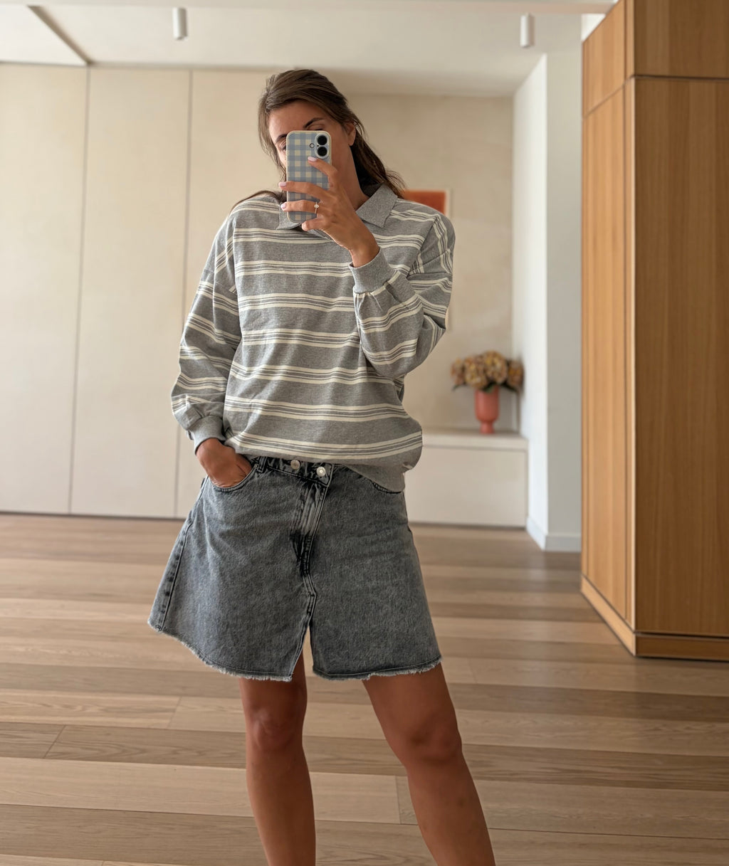 Women oversize striped sweater