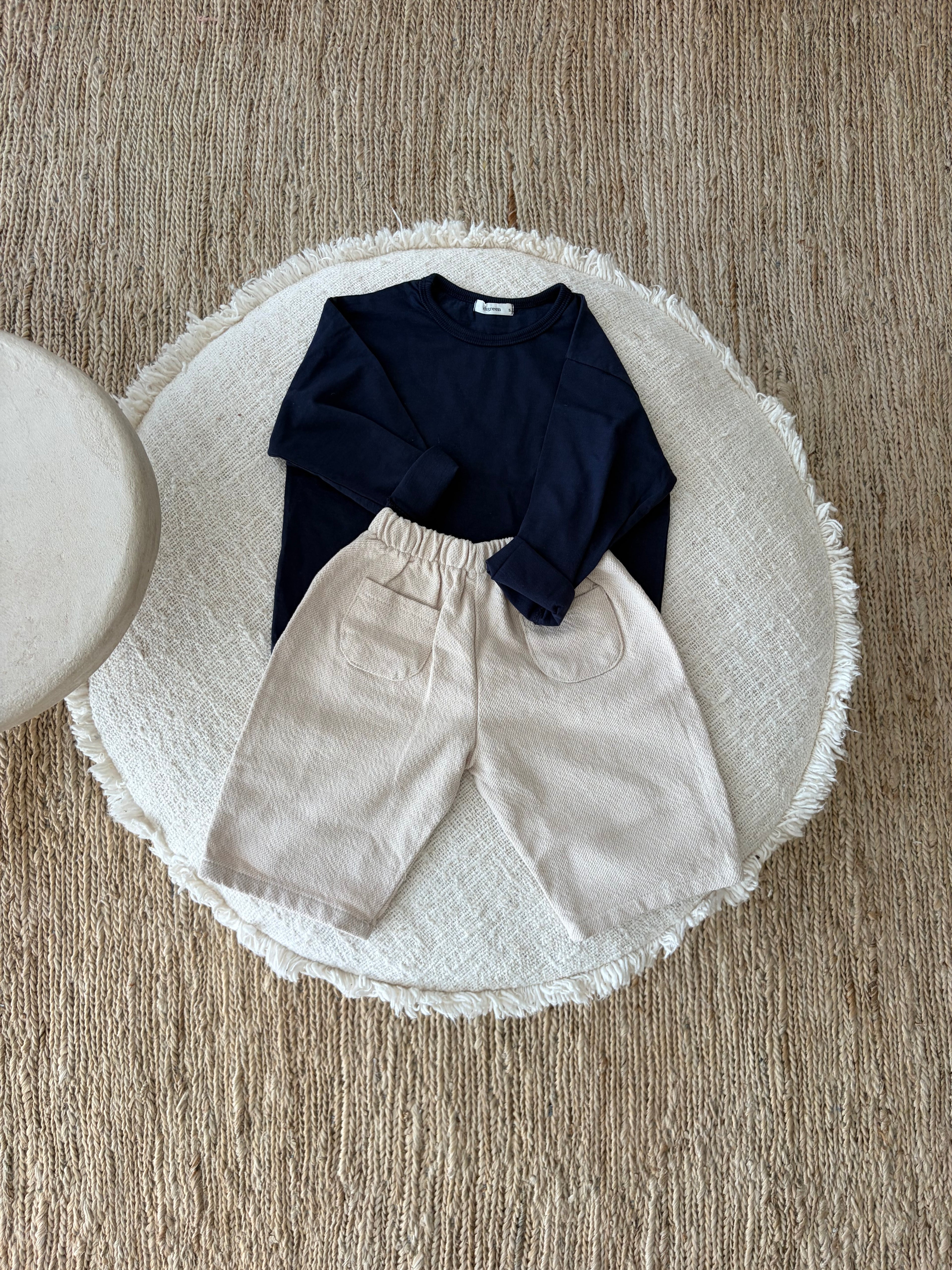 marineblauwe tee met lange mouwen - sweater look