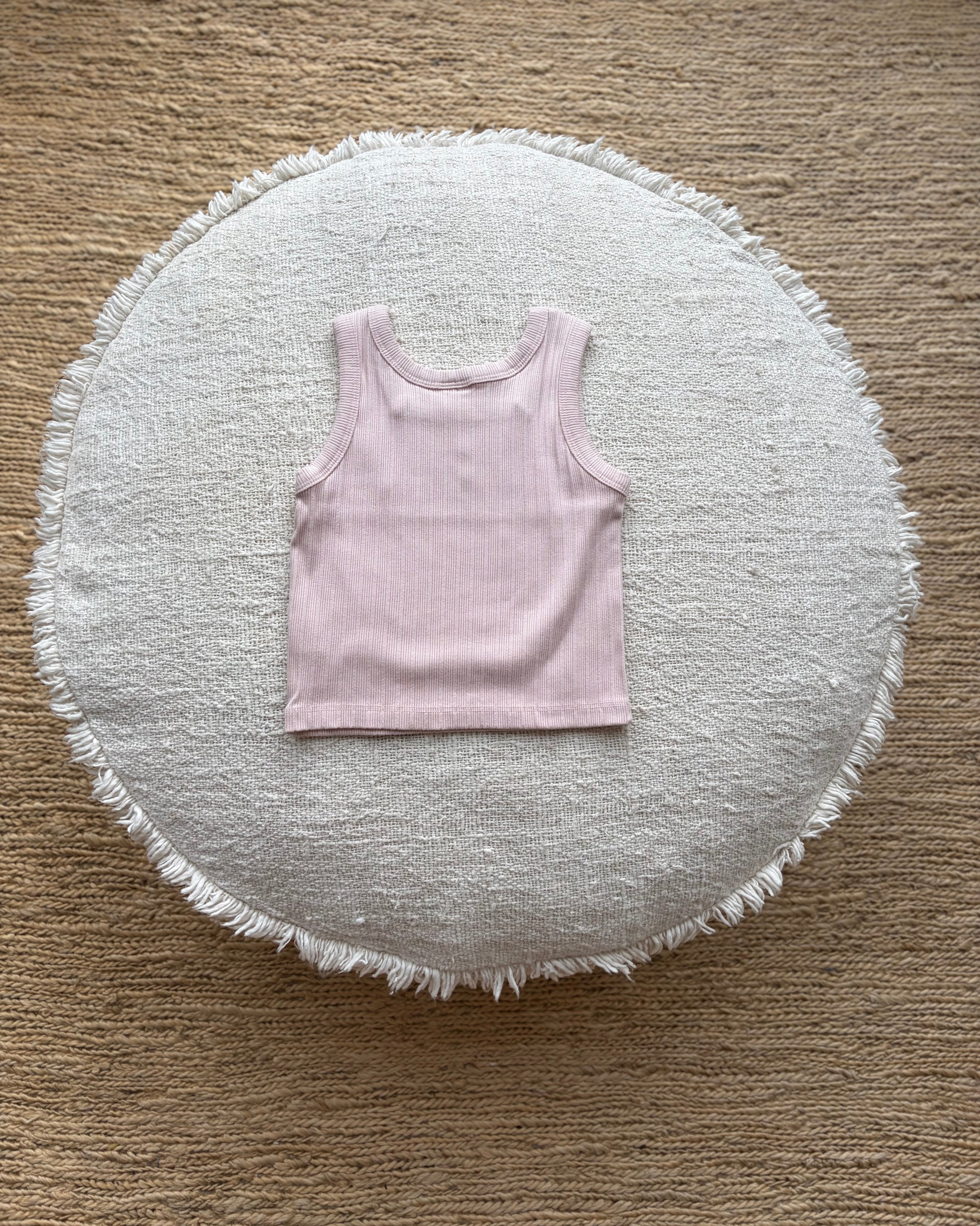 Geribde  tanktop - roze