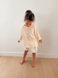 creme oversize t-shirt met lange mouwen