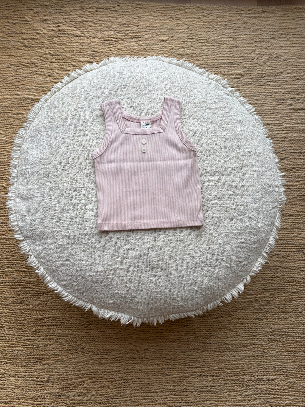 Geribde  tanktop - roze