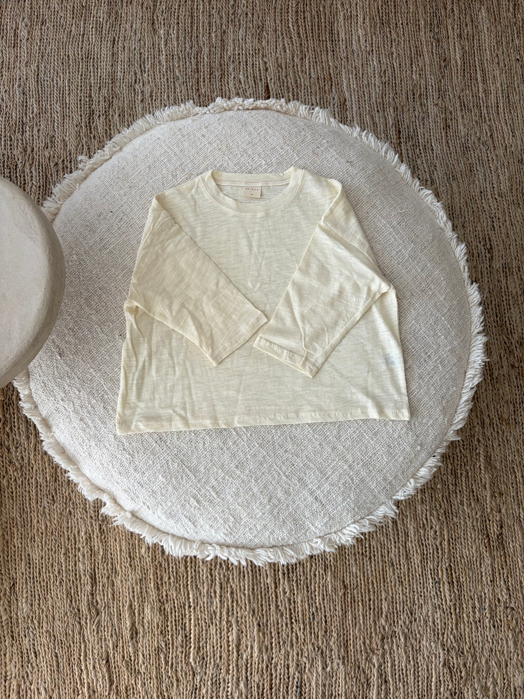 creme oversize t-shirt met lange mouwen